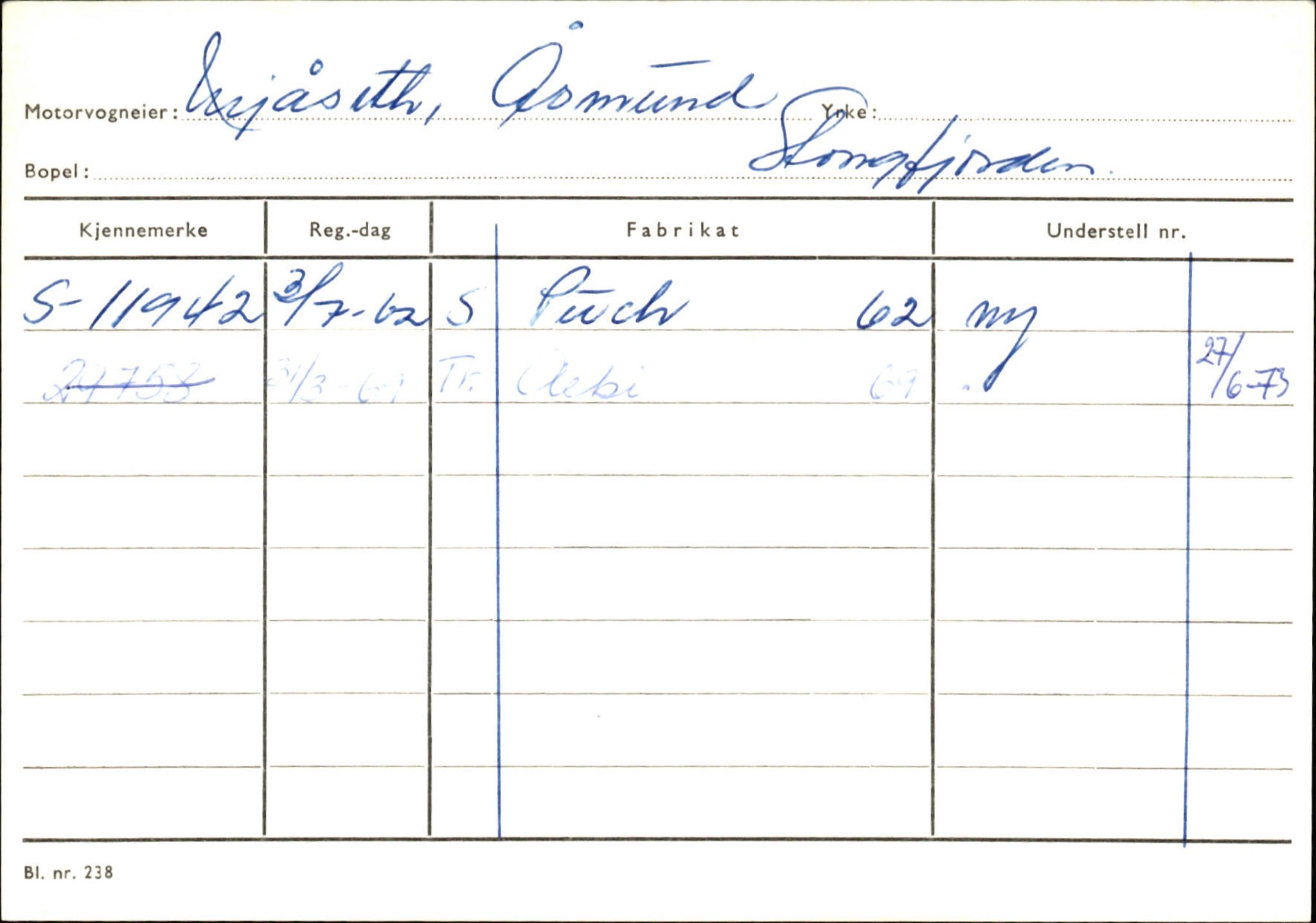 Statens vegvesen, Sogn og Fjordane vegkontor, AV/SAB-A-5301/4/F/L0132: Eigarregister Askvoll A-Å. Balestrand A-Å, 1945-1975, s. 866