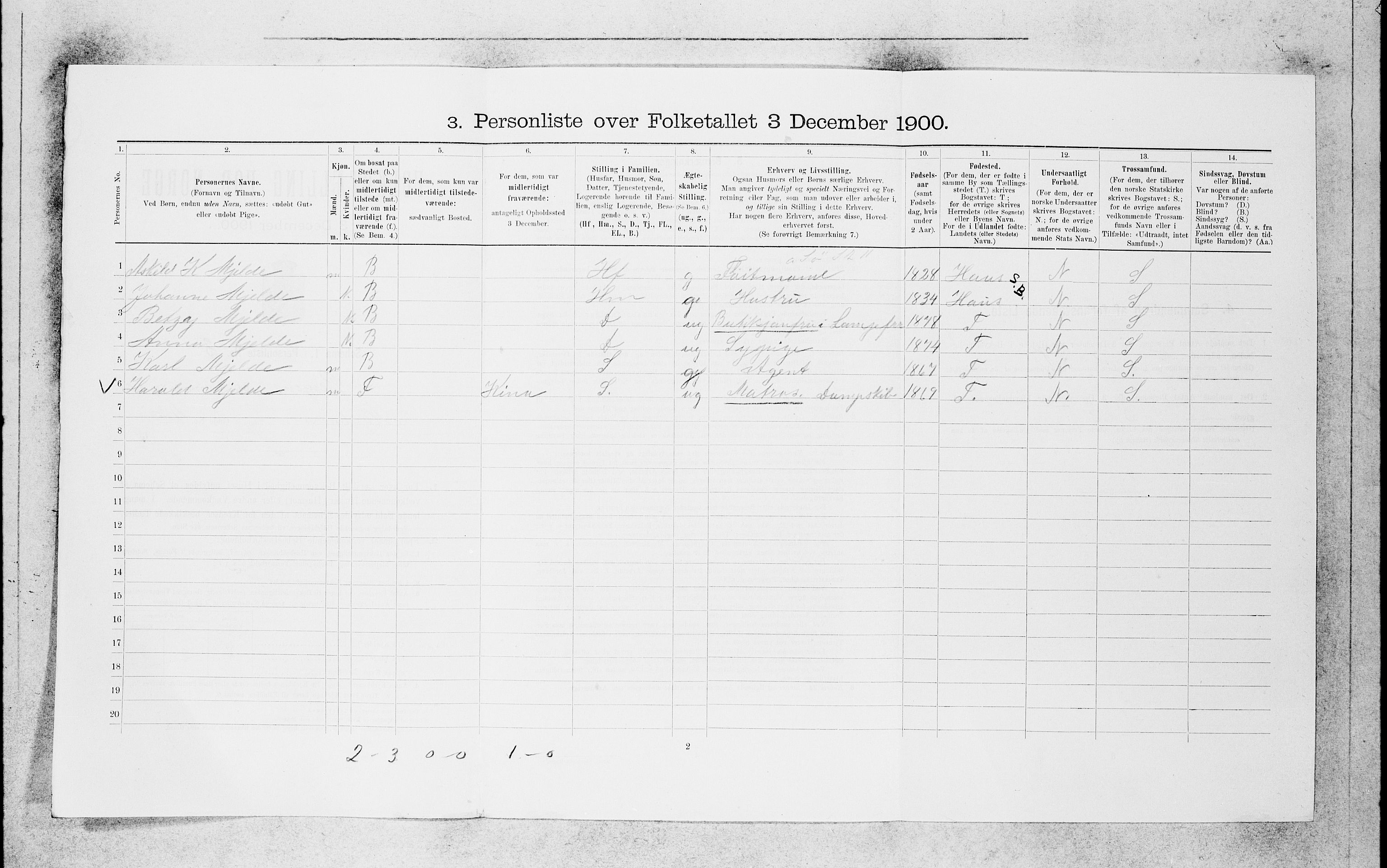 SAB, Folketelling 1900 for 1301 Bergen kjøpstad, 1900, s. 5553