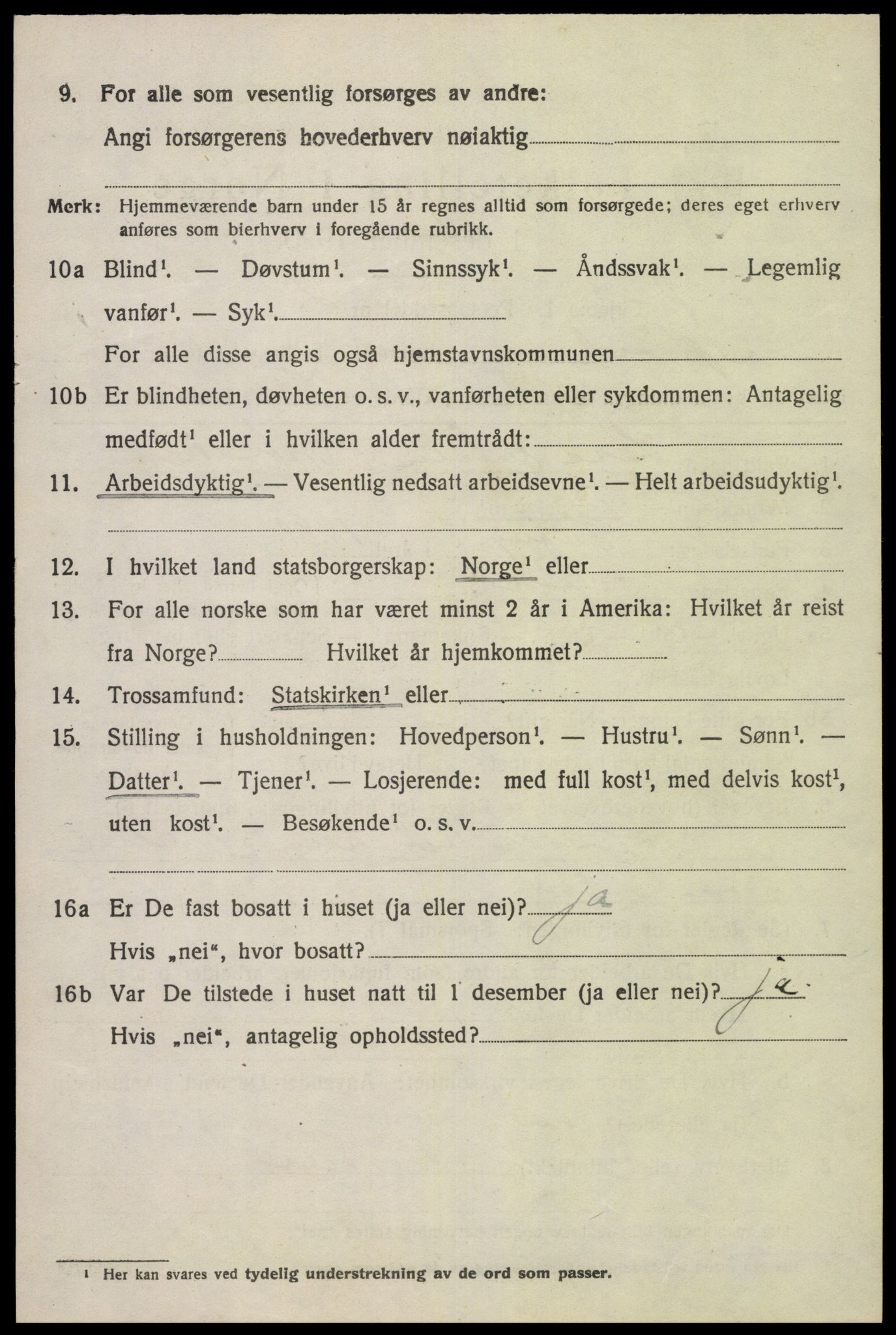 SAK, Folketelling 1920 for 1040 Spind herred, 1920, s. 1616