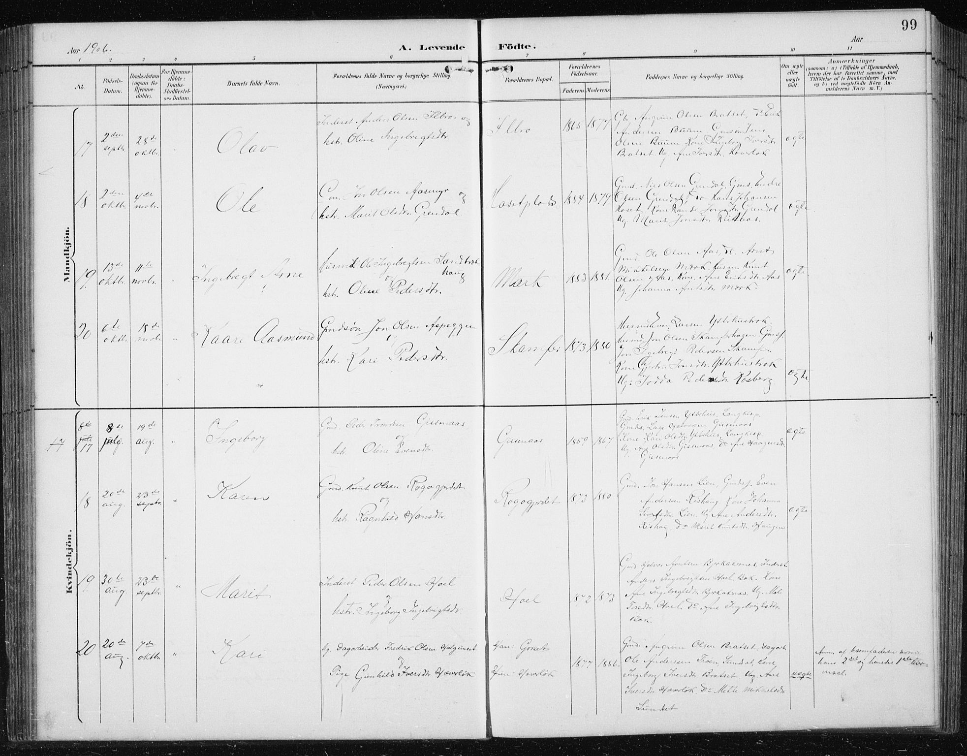Ministerialprotokoller, klokkerbøker og fødselsregistre - Sør-Trøndelag, SAT/A-1456/674/L0876: Klokkerbok nr. 674C03, 1892-1912, s. 99