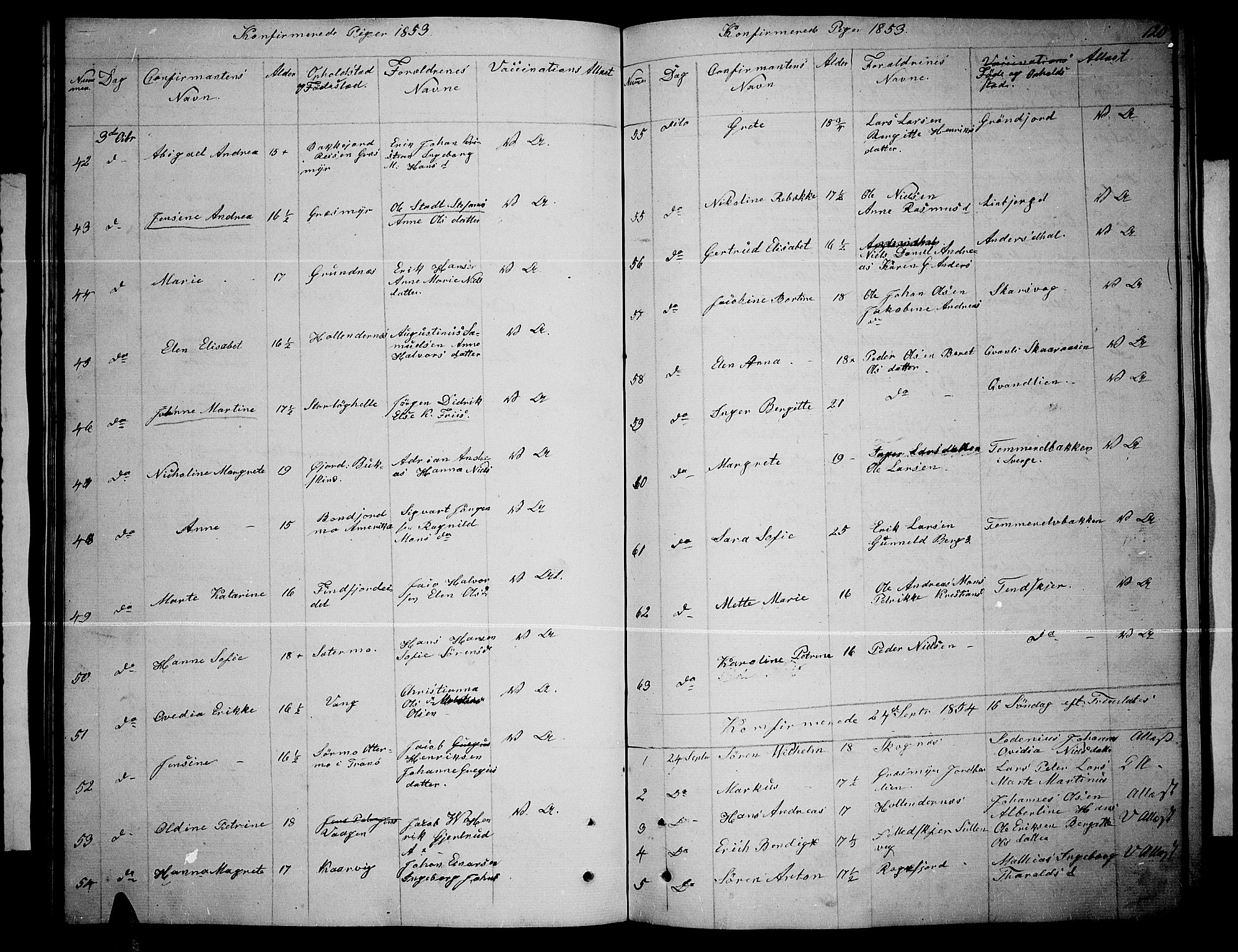 Lenvik sokneprestembete, AV/SATØ-S-1310/H/Ha/Hab/L0003klokker: Klokkerbok nr. 3, 1844-1858, s. 120