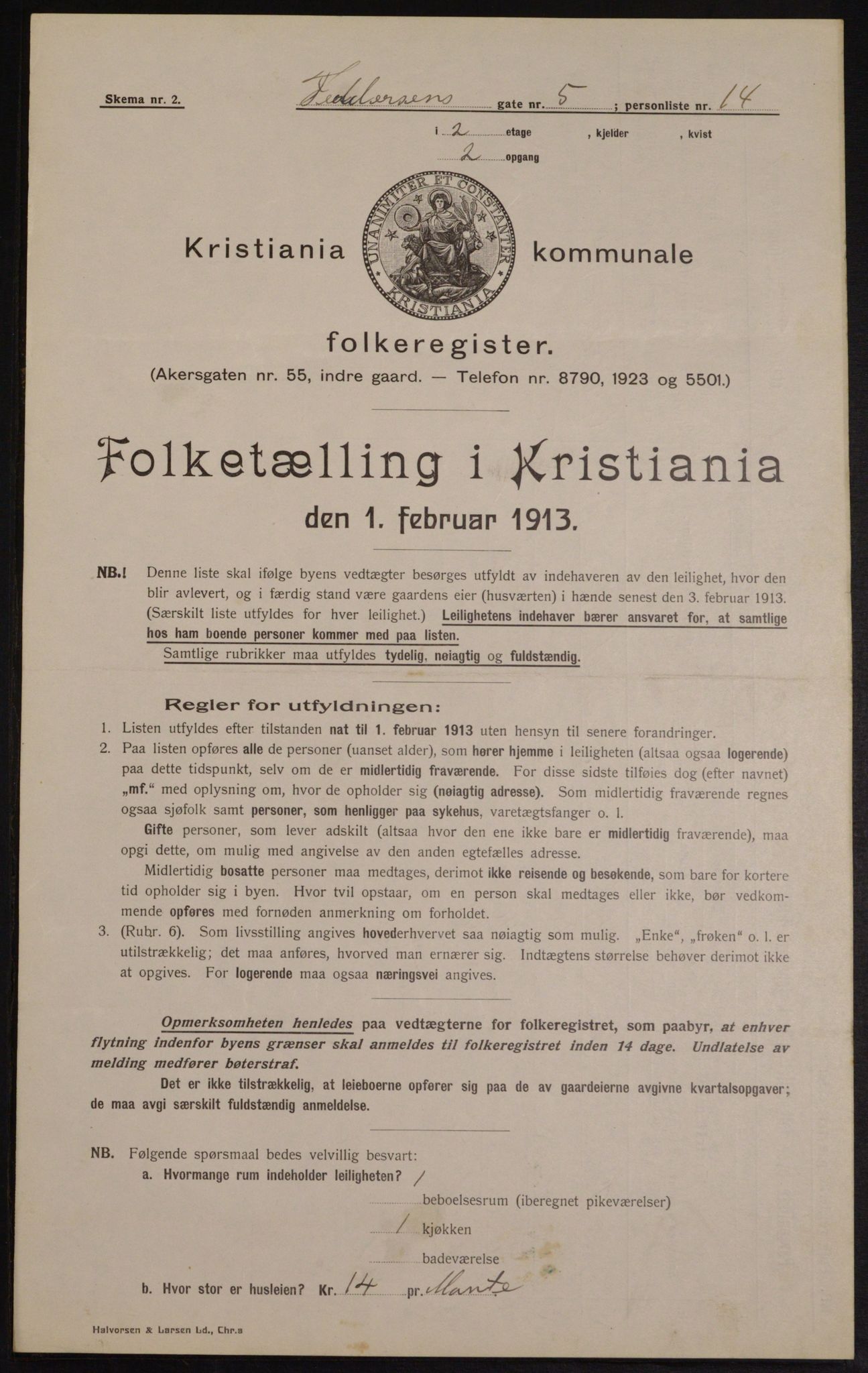 OBA, Kommunal folketelling 1.2.1913 for Kristiania, 1913, s. 24203