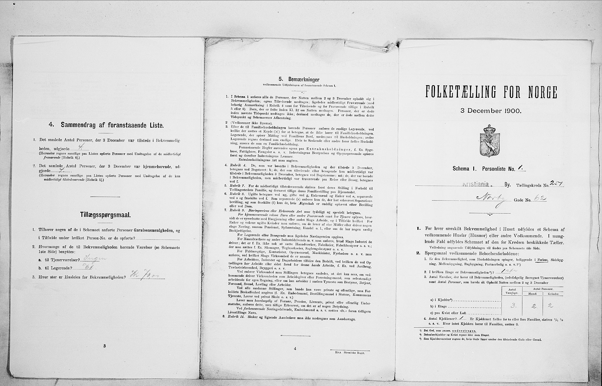 SAO, Folketelling 1900 for 0301 Kristiania kjøpstad, 1900, s. 65598