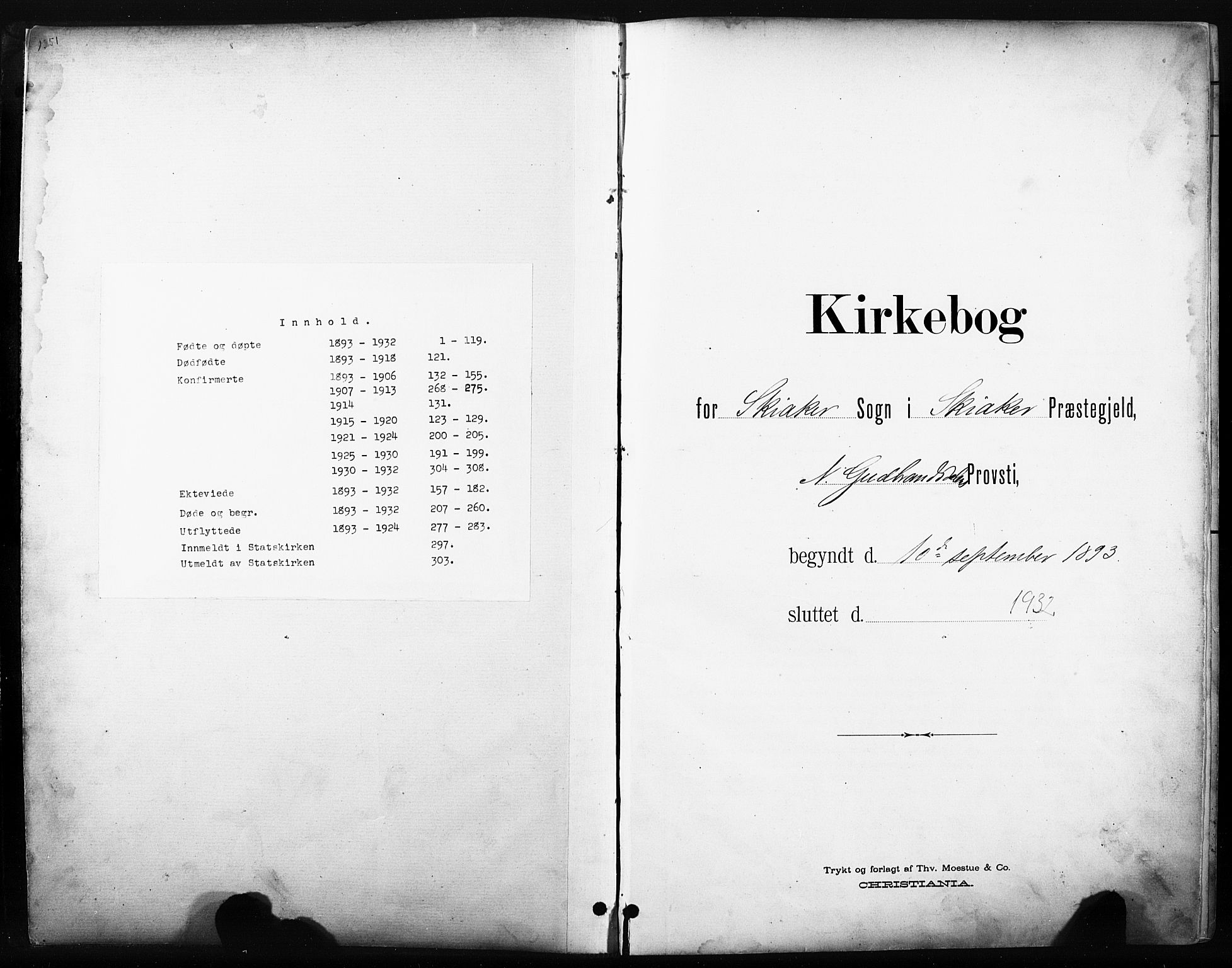Skjåk prestekontor, SAH/PREST-072/H/Ha/Hab/L0003: Klokkerbok nr. 3, 1893-1932