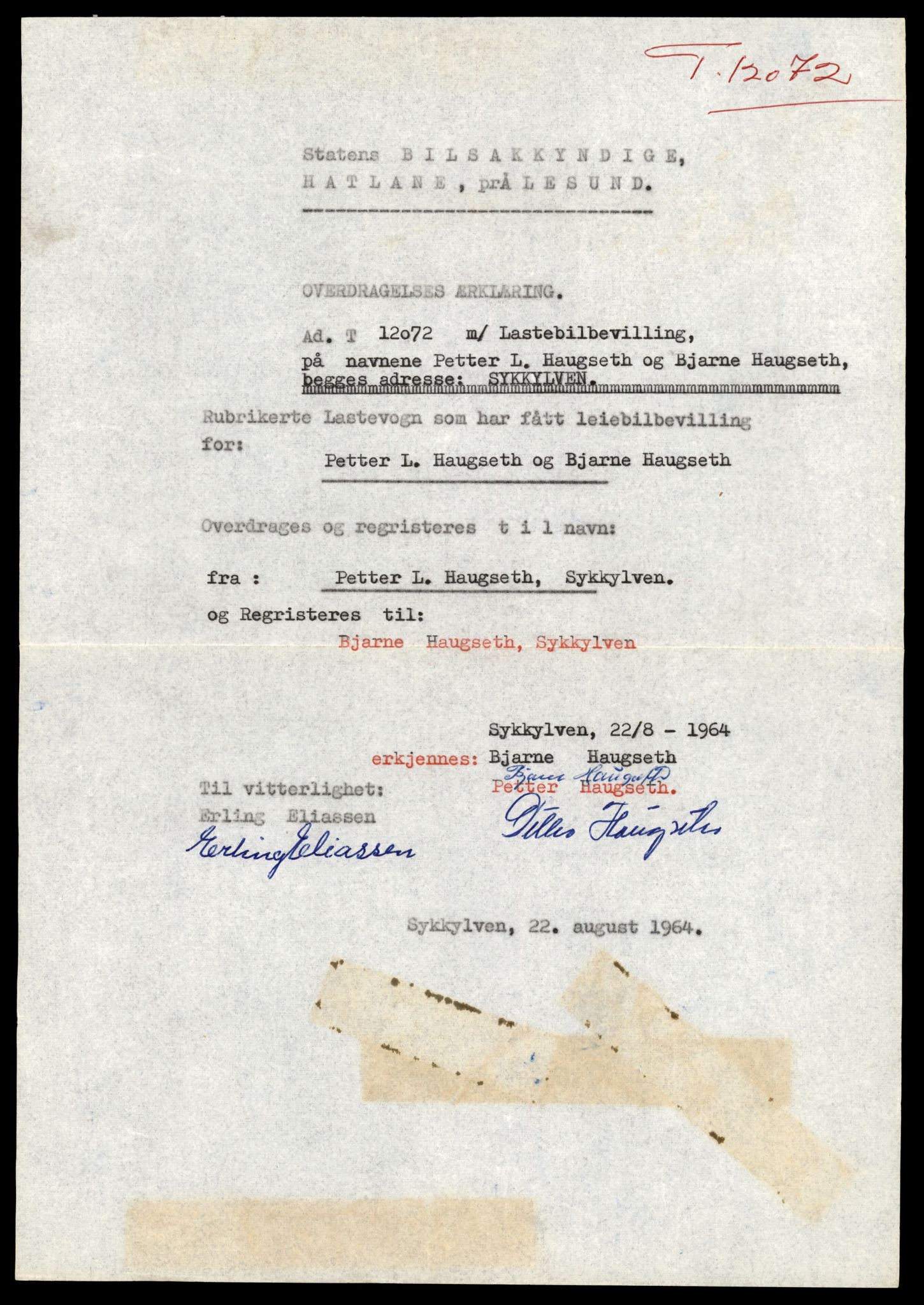 Møre og Romsdal vegkontor - Ålesund trafikkstasjon, AV/SAT-A-4099/F/Fe/L0033: Registreringskort for kjøretøy T 12151 - T 12474, 1927-1998, s. 2607