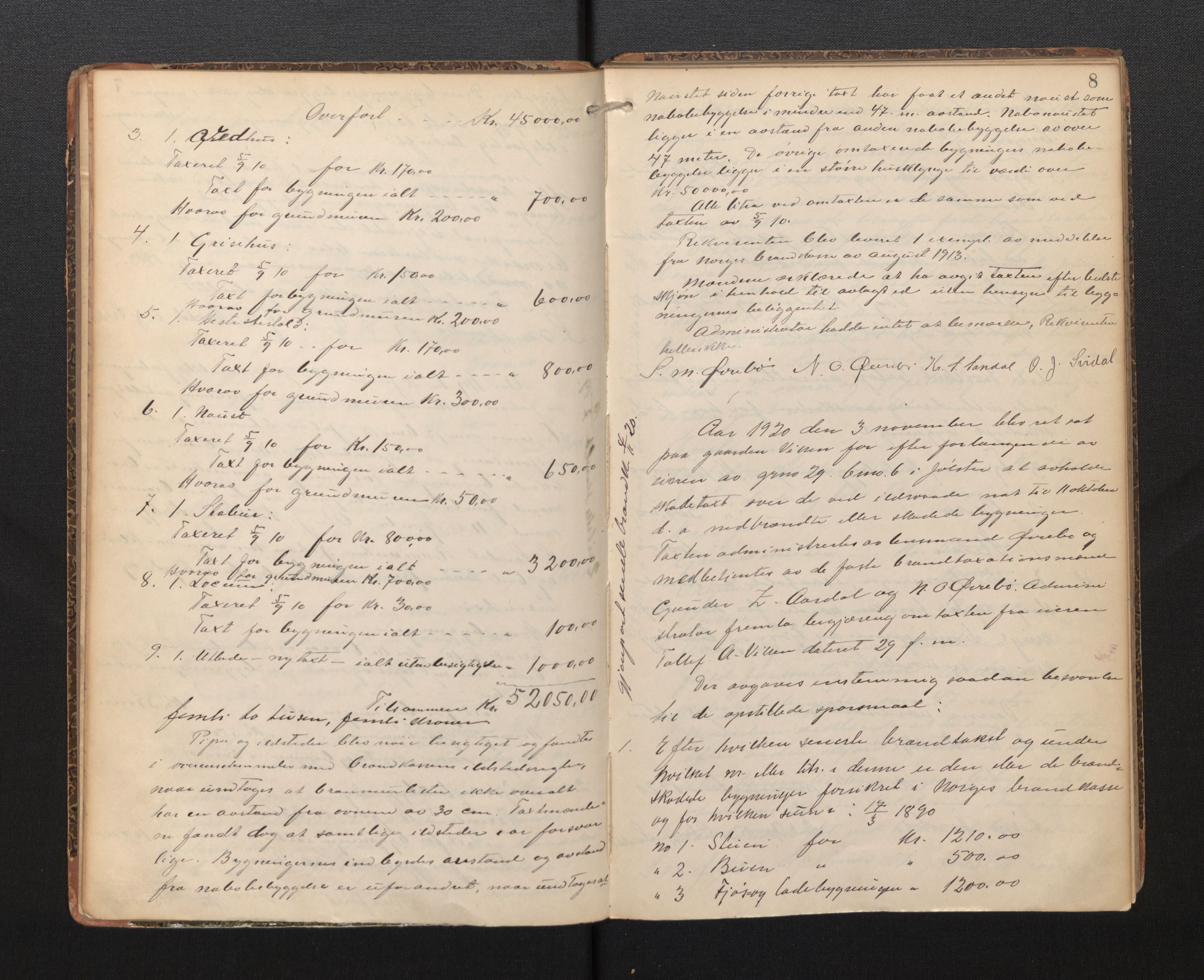 Lensmannen i Jølster, AV/SAB-A-28701/0012/L0002: Branntakstprotokoll, 1916-1953, s. 7b-8a