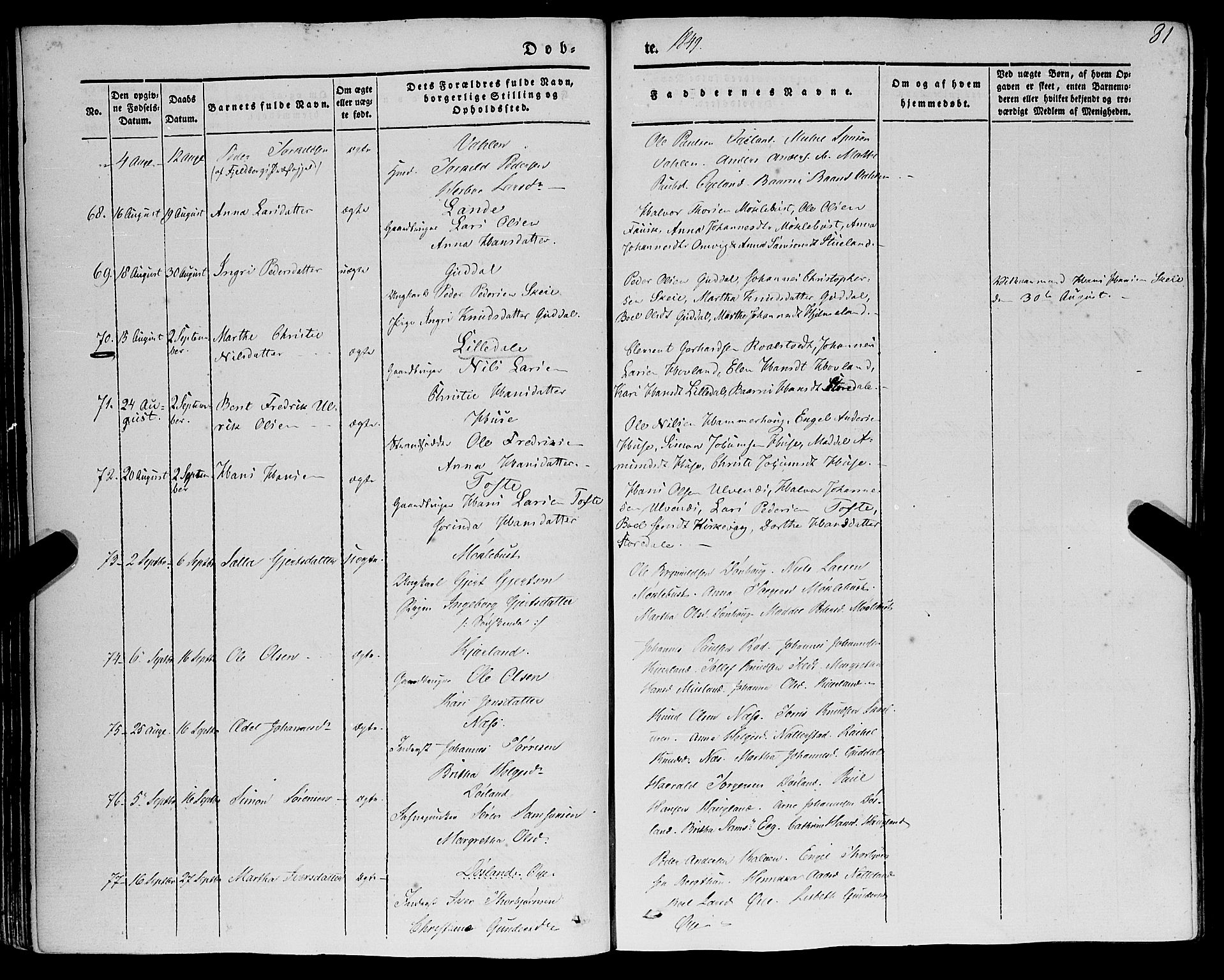 Kvinnherad sokneprestembete, AV/SAB-A-76401/H/Haa: Ministerialbok nr. A 7, 1843-1853, s. 81