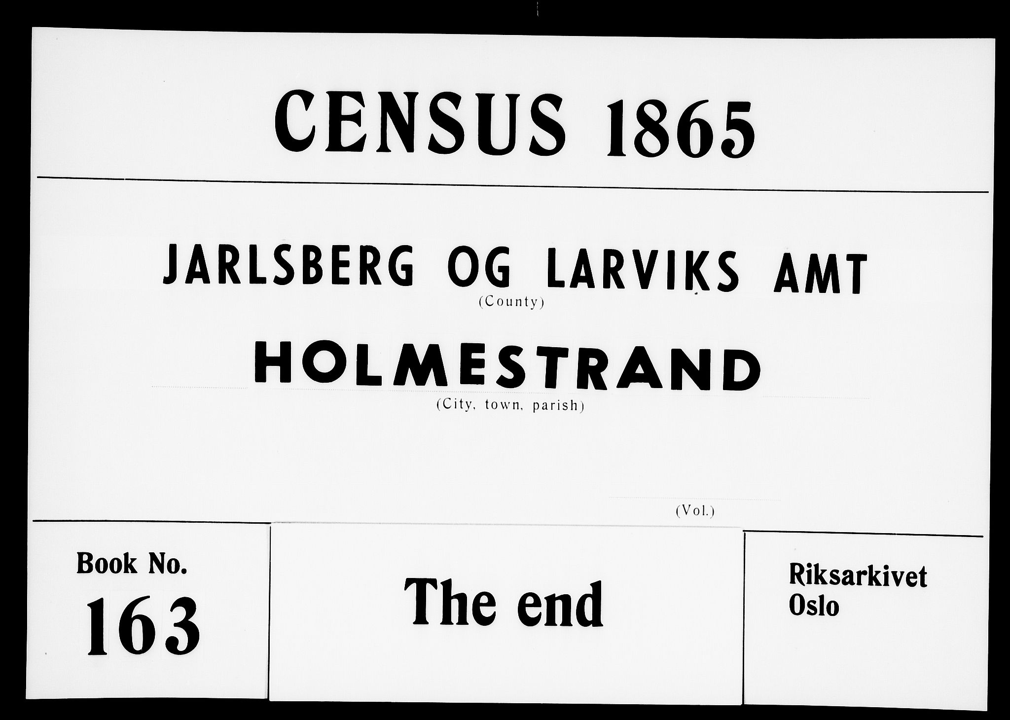 RA, Folketelling 1865 for 0702B Botne prestegjeld, Holmestrand kjøpstad, 1865, s. 443