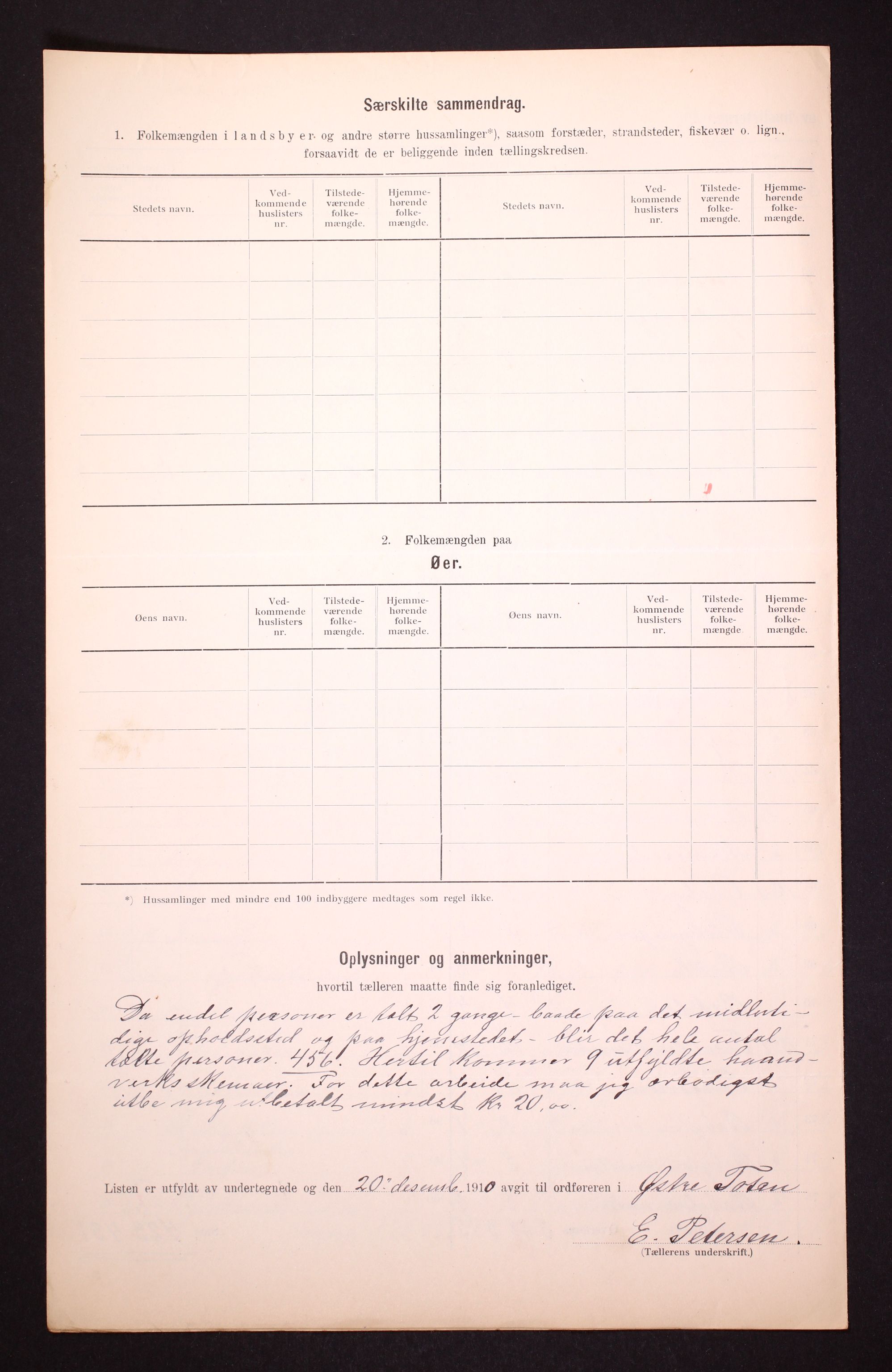 RA, Folketelling 1910 for 0528 Østre Toten herred, 1910, s. 7