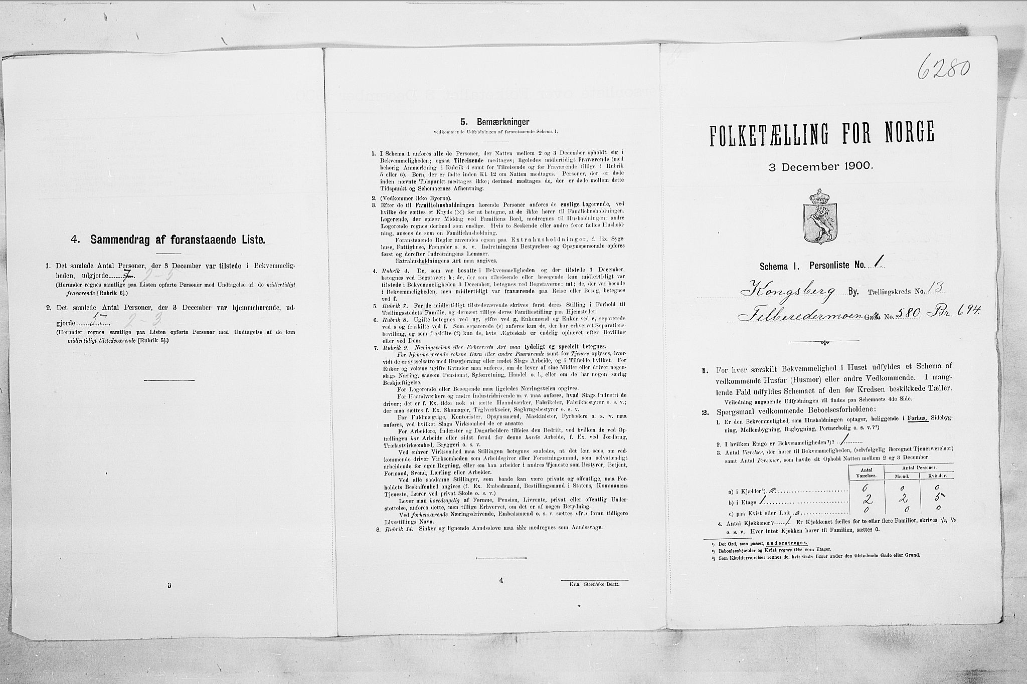 RA, Folketelling 1900 for 0604 Kongsberg kjøpstad, 1900, s. 2252