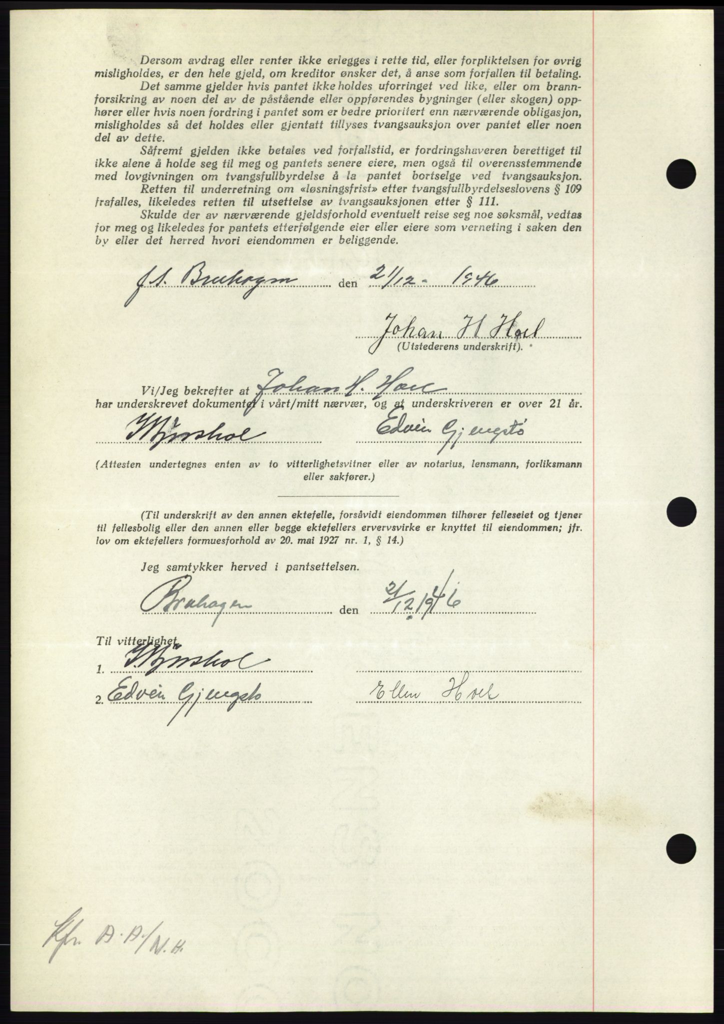 Nordmøre sorenskriveri, AV/SAT-A-4132/1/2/2Ca: Pantebok nr. B95, 1946-1947, Dagboknr: 43/1947