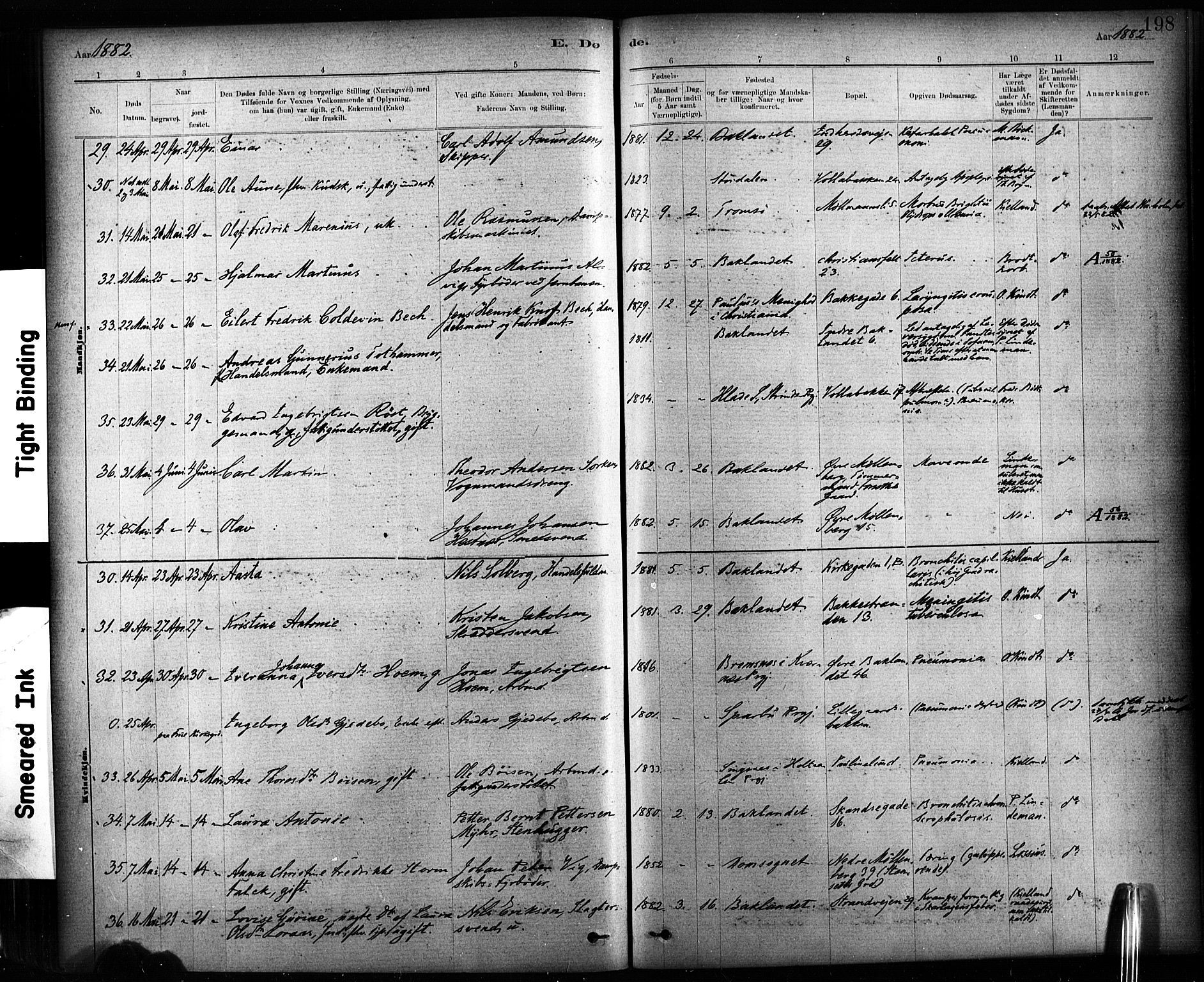 Ministerialprotokoller, klokkerbøker og fødselsregistre - Sør-Trøndelag, SAT/A-1456/604/L0189: Ministerialbok nr. 604A10, 1878-1892, s. 198