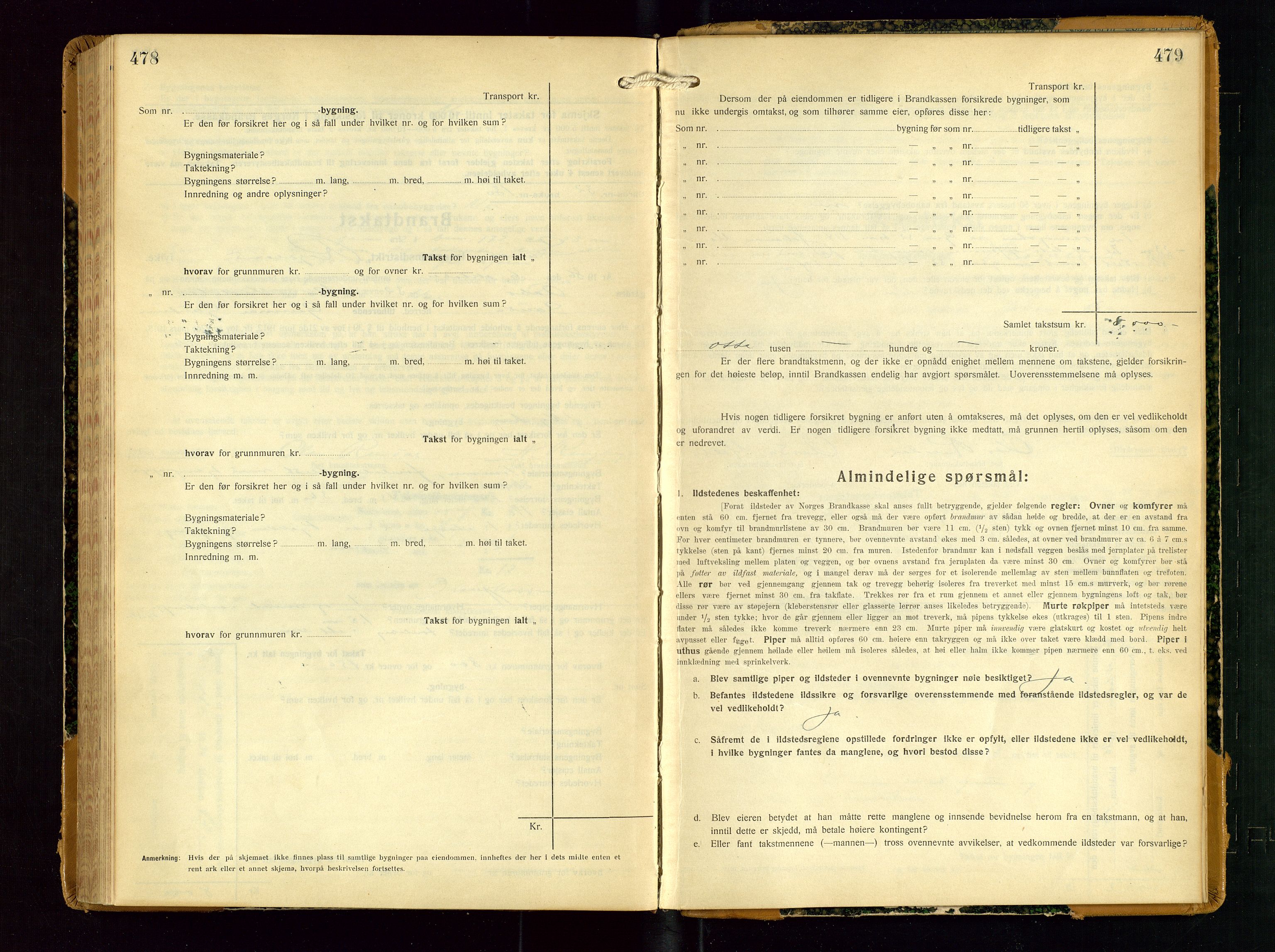 Sauda lensmannskontor, AV/SAST-A-100177/Gob/L0003: Branntakstprotokoll - skjematakst, 1928-1936, s. 478-479