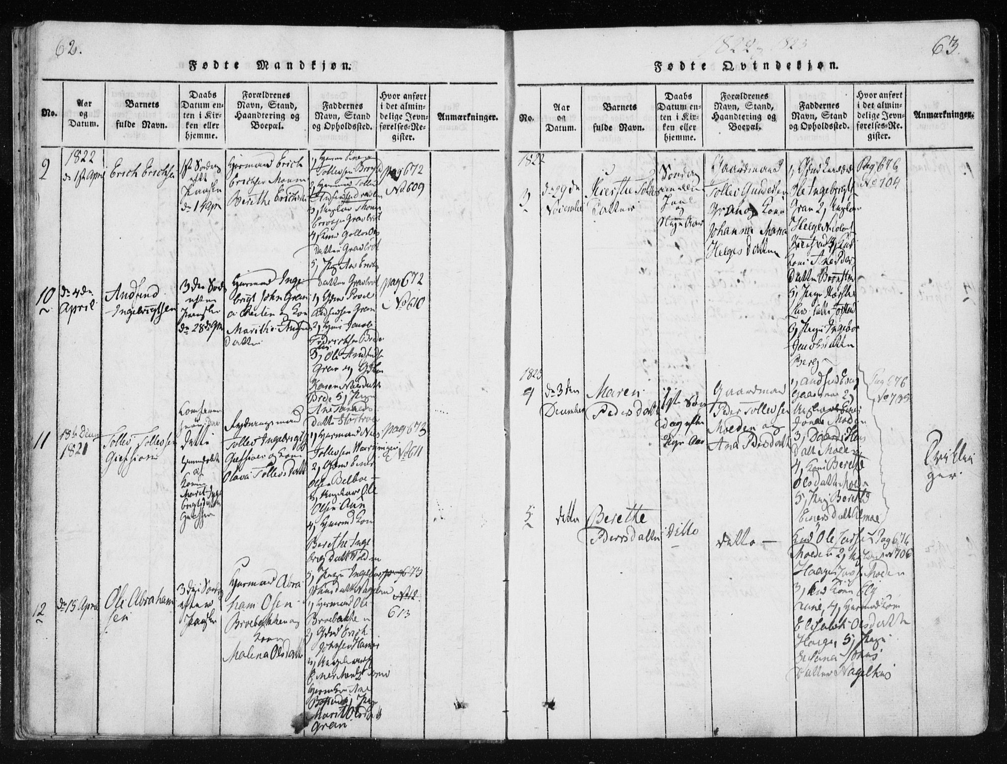 Ministerialprotokoller, klokkerbøker og fødselsregistre - Nord-Trøndelag, SAT/A-1458/749/L0469: Ministerialbok nr. 749A03, 1817-1857, s. 62-63