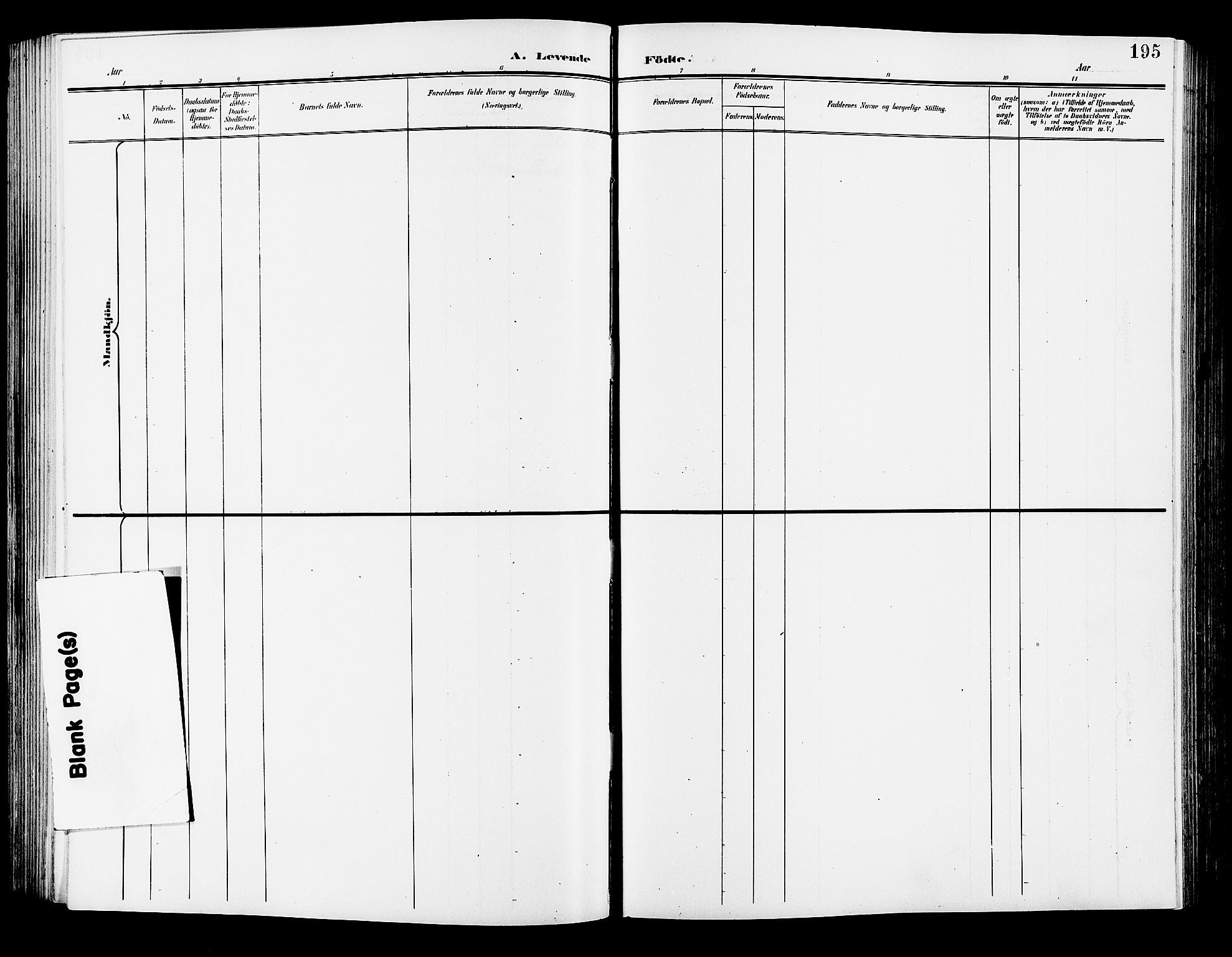 Vang prestekontor, Hedmark, AV/SAH-PREST-008/H/Ha/Hab/L0014: Klokkerbok nr. 14, 1896-1914, s. 195