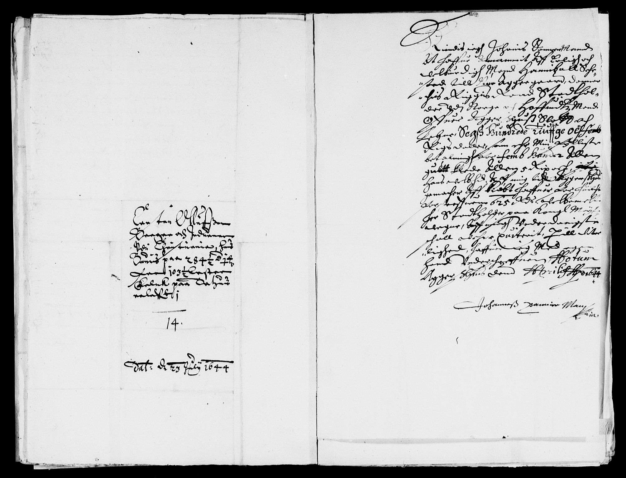 Rentekammeret inntil 1814, Reviderte regnskaper, Lensregnskaper, AV/RA-EA-5023/R/Rb/Rba/L0171: Akershus len, 1643-1644