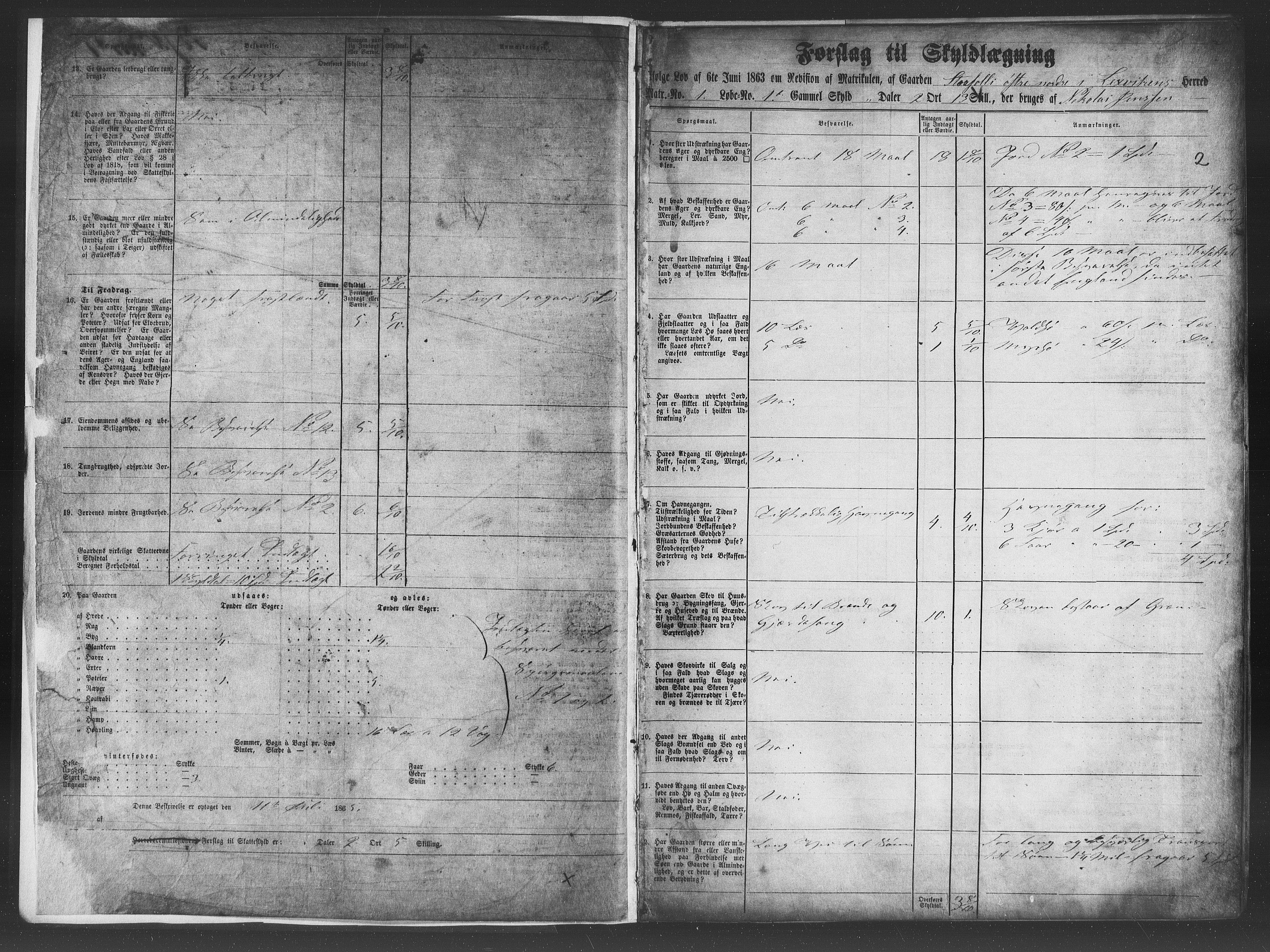 Matrikkelrevisjonen av 1863, AV/RA-S-1530/F/Fe/L0345: Leksvik, 1863