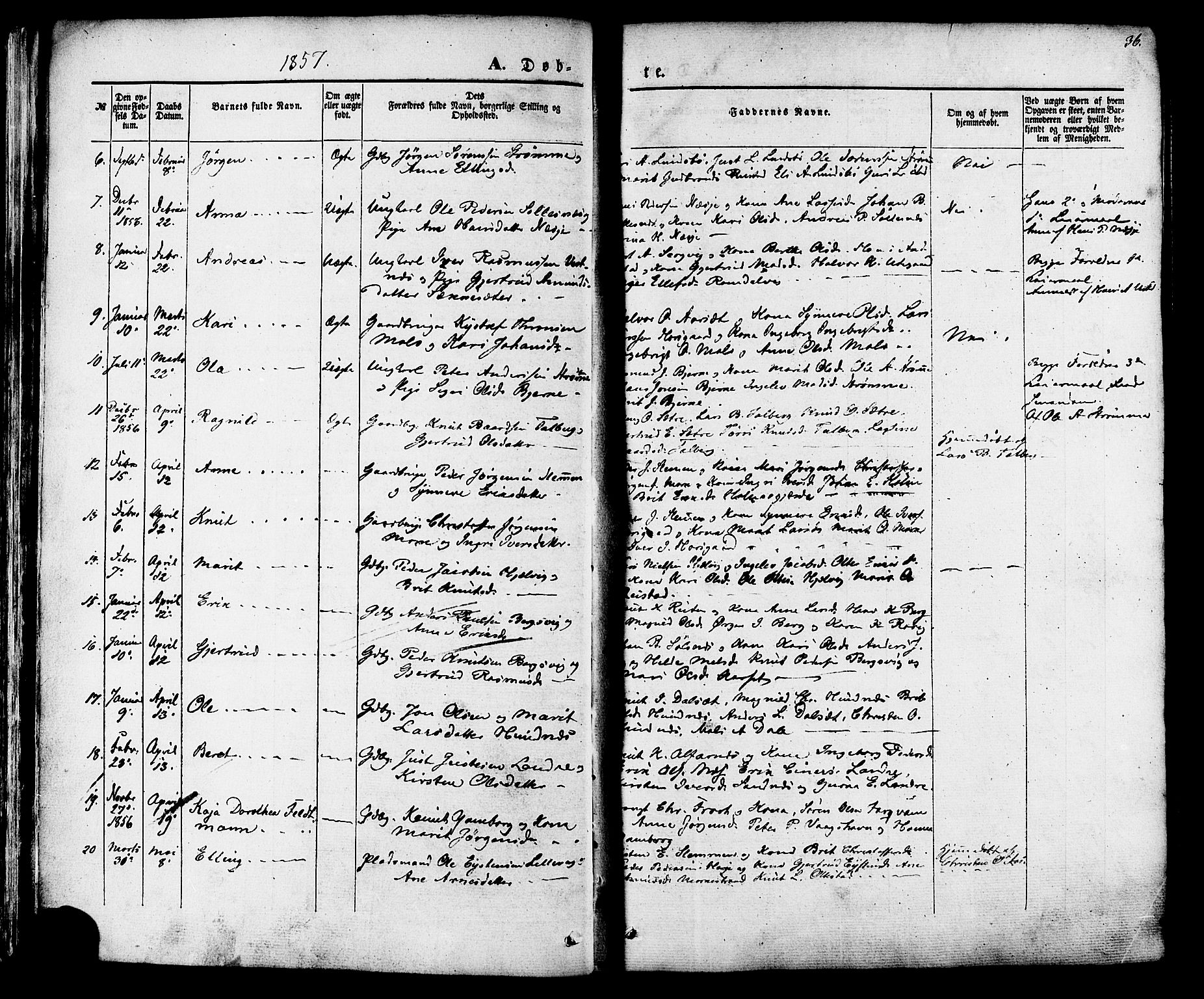 Ministerialprotokoller, klokkerbøker og fødselsregistre - Møre og Romsdal, AV/SAT-A-1454/547/L0603: Ministerialbok nr. 547A05, 1846-1877, s. 36