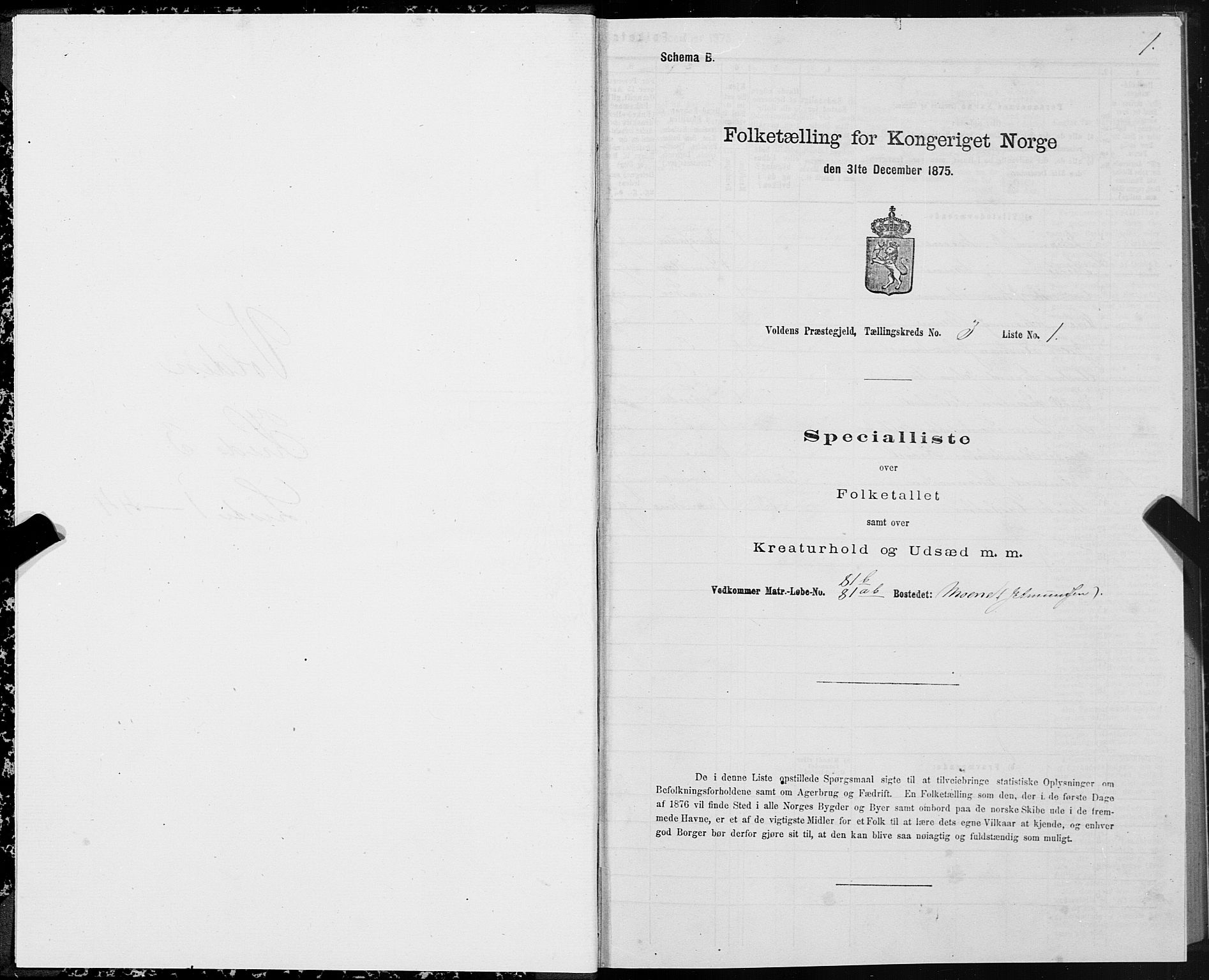 SAT, Folketelling 1875 for 1519P Volda prestegjeld, 1875, s. 3001