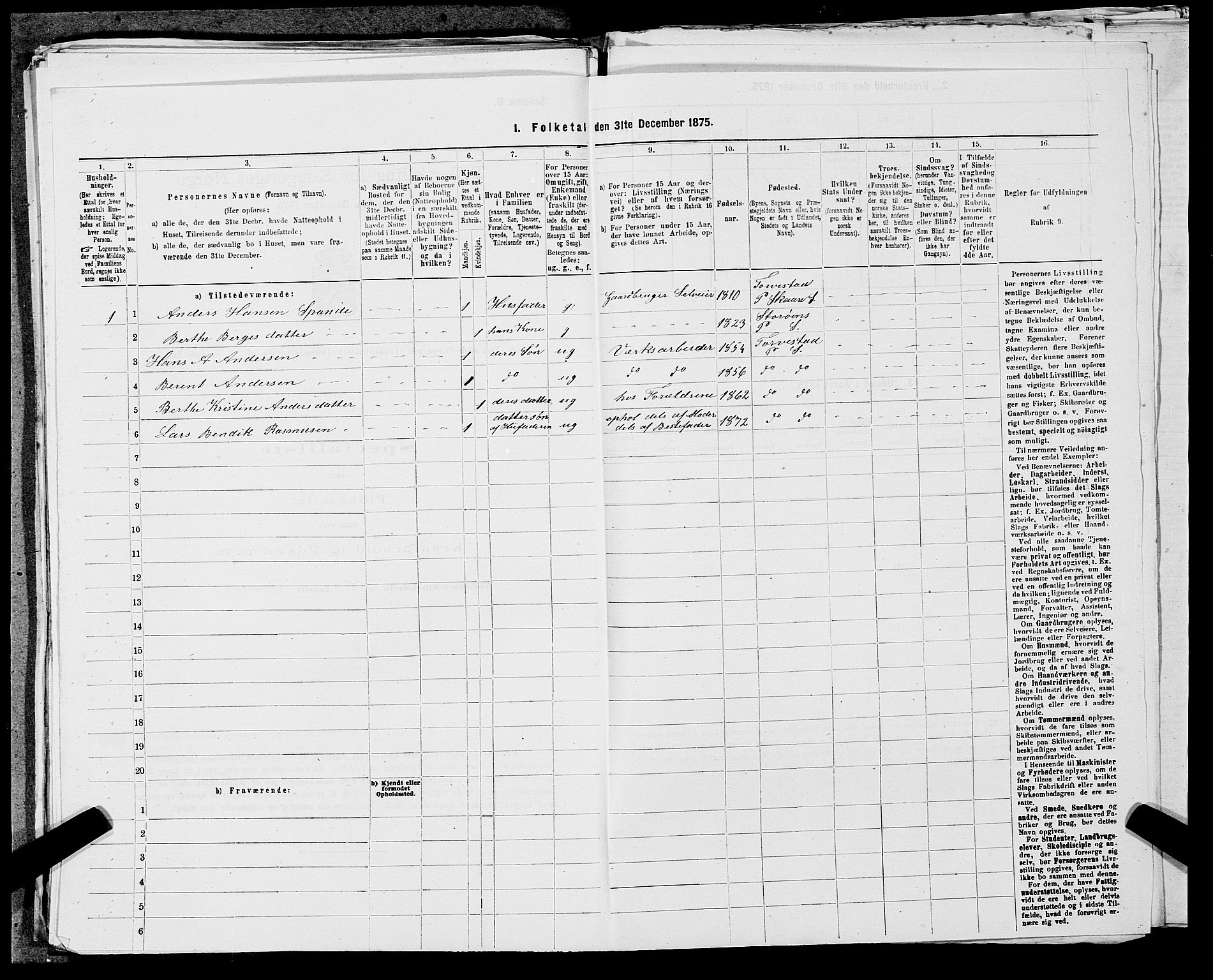 SAST, Folketelling 1875 for 1152L Torvastad prestegjeld, Torvastad sokn, Skåre sokn og Utsira sokn, 1875, s. 635