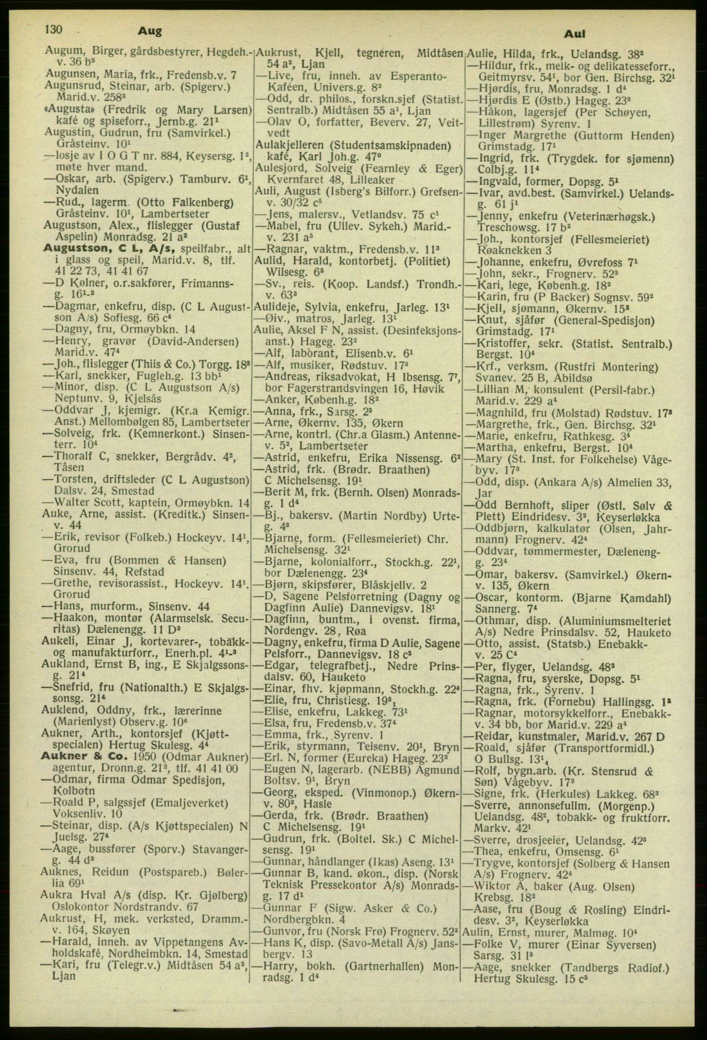 Kristiania/Oslo adressebok, PUBL/-, 1958-1959, s. 130