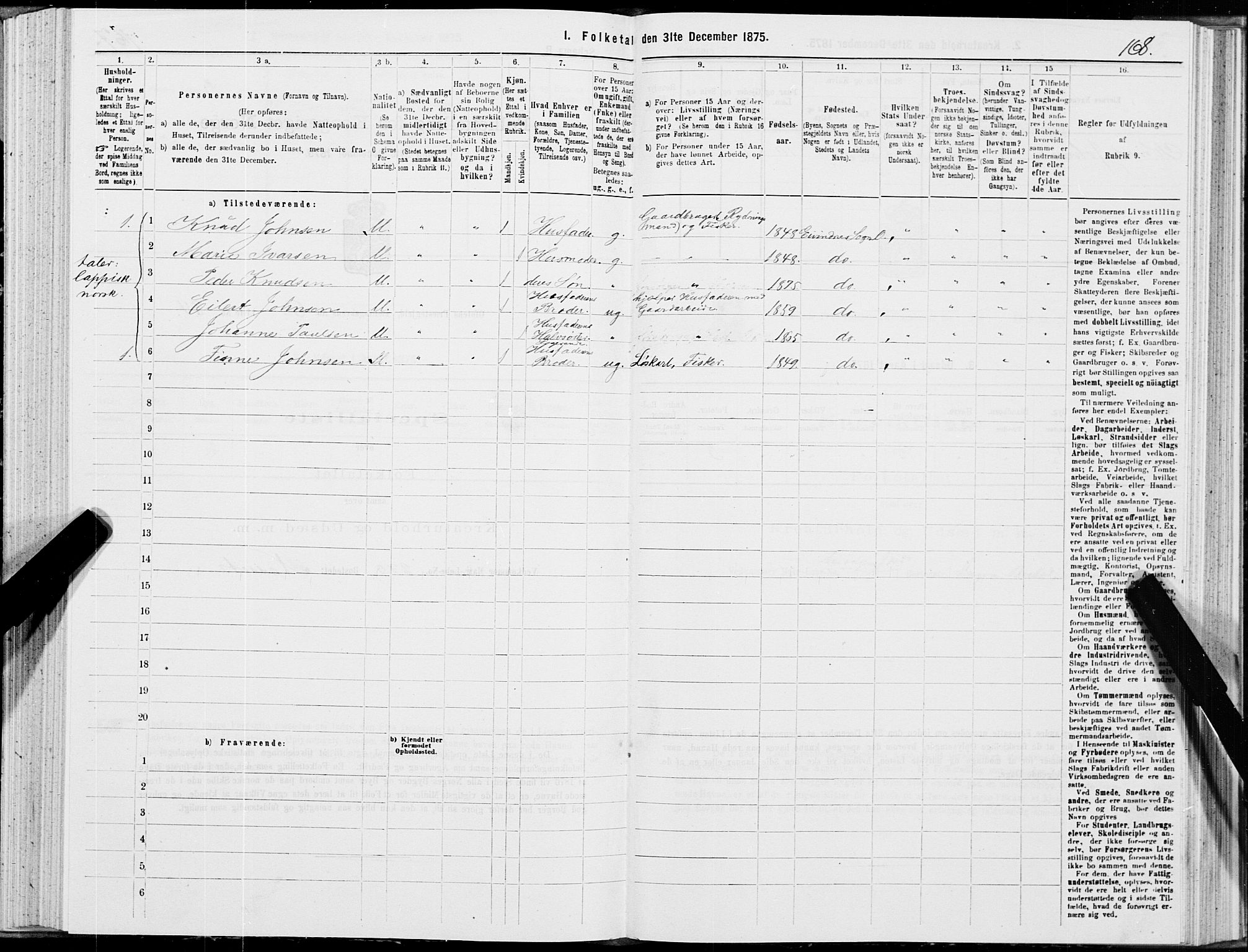 SAT, Folketelling 1875 for 1853P Ofoten prestegjeld, 1875, s. 4168