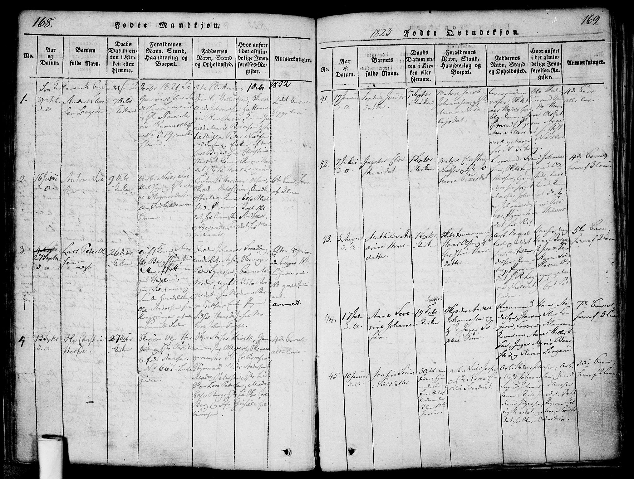 Halden prestekontor Kirkebøker, AV/SAO-A-10909/F/Fa/L0003: Ministerialbok nr. I 3, 1815-1834, s. 168-169