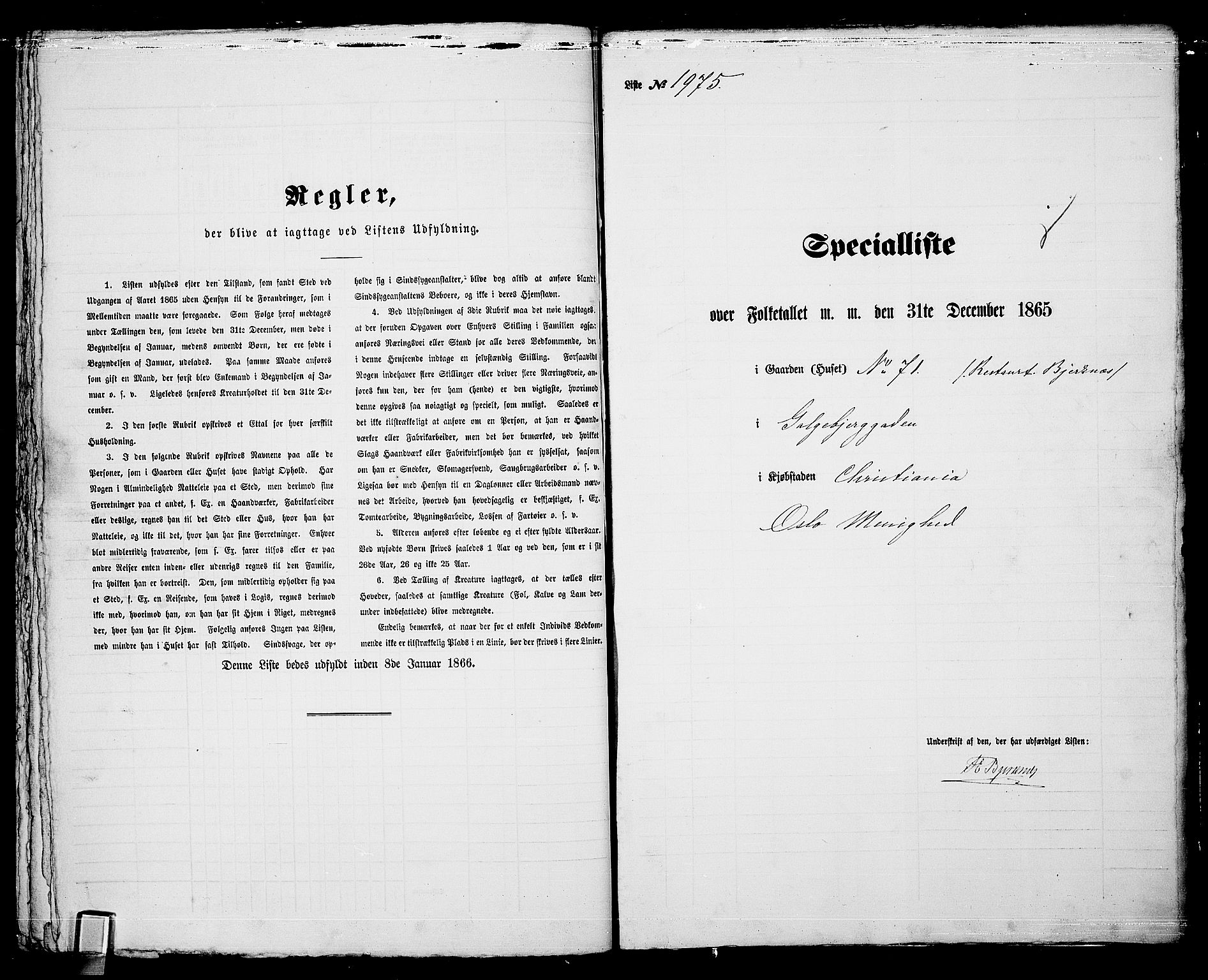 RA, Folketelling 1865 for 0301 Kristiania kjøpstad, 1865, s. 4405