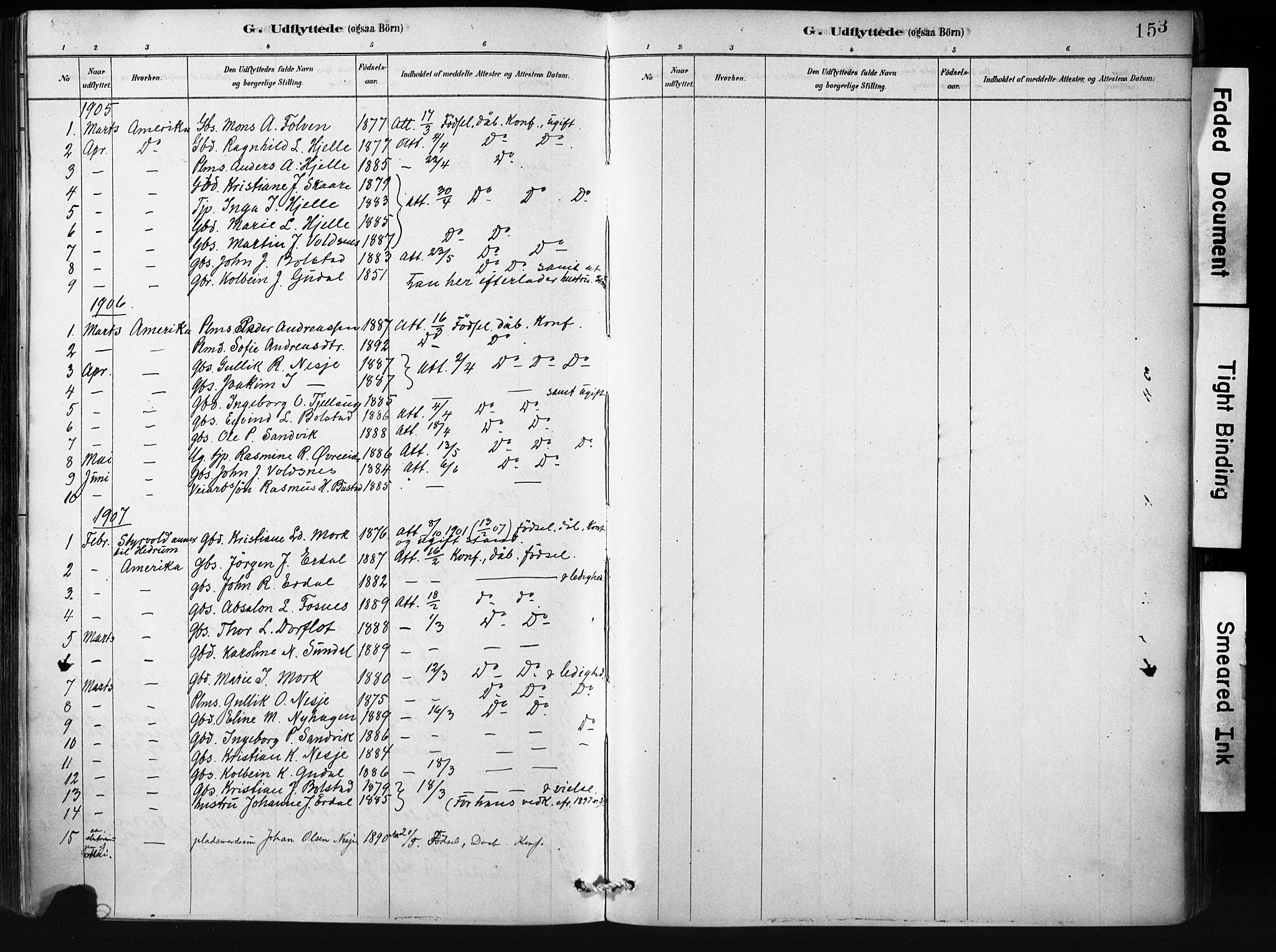 Stryn Sokneprestembete, SAB/A-82501: Ministerialbok nr. D 1, 1878-1907, s. 153