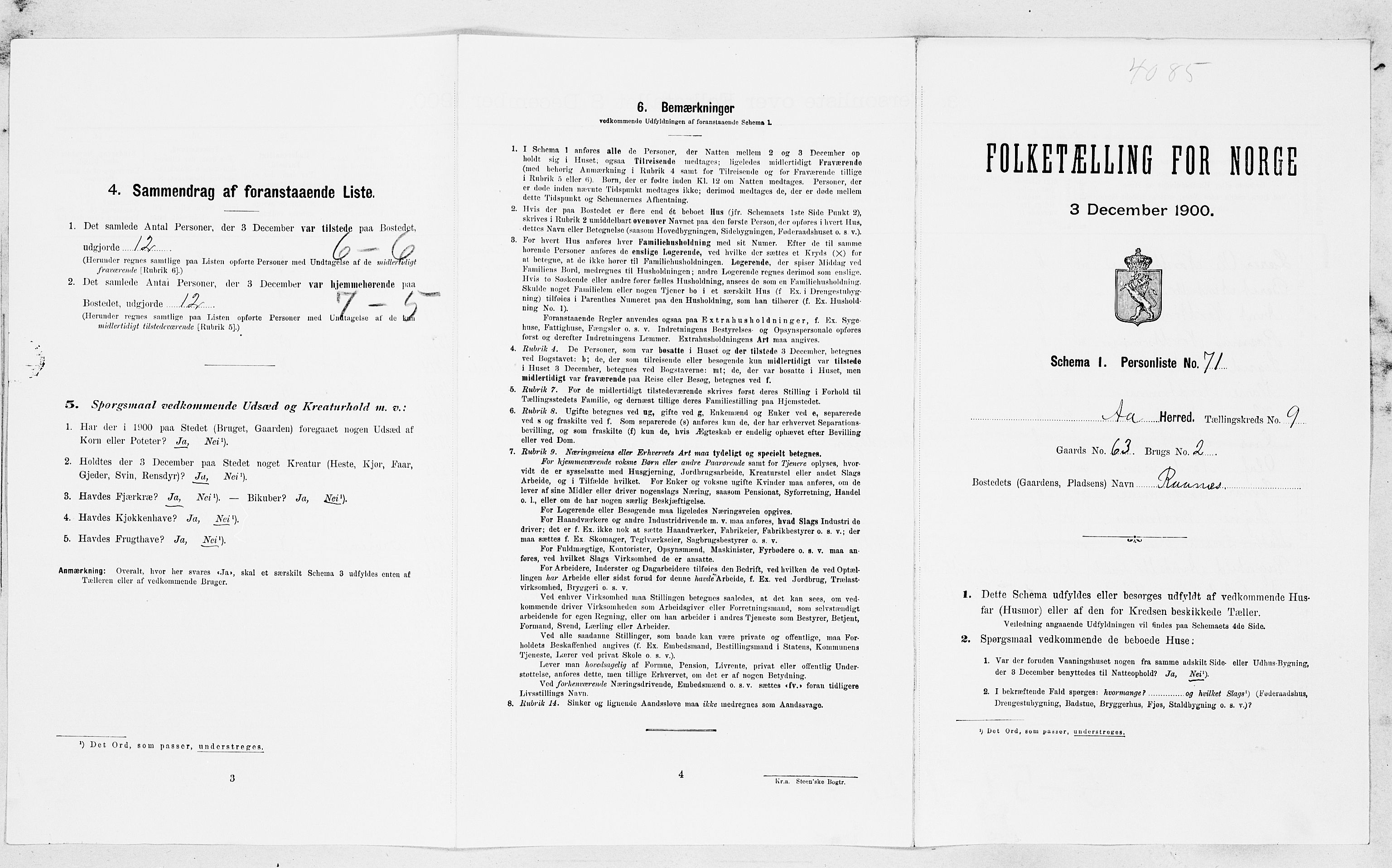 SAT, Folketelling 1900 for 1630 Aa herred, 1900, s. 603