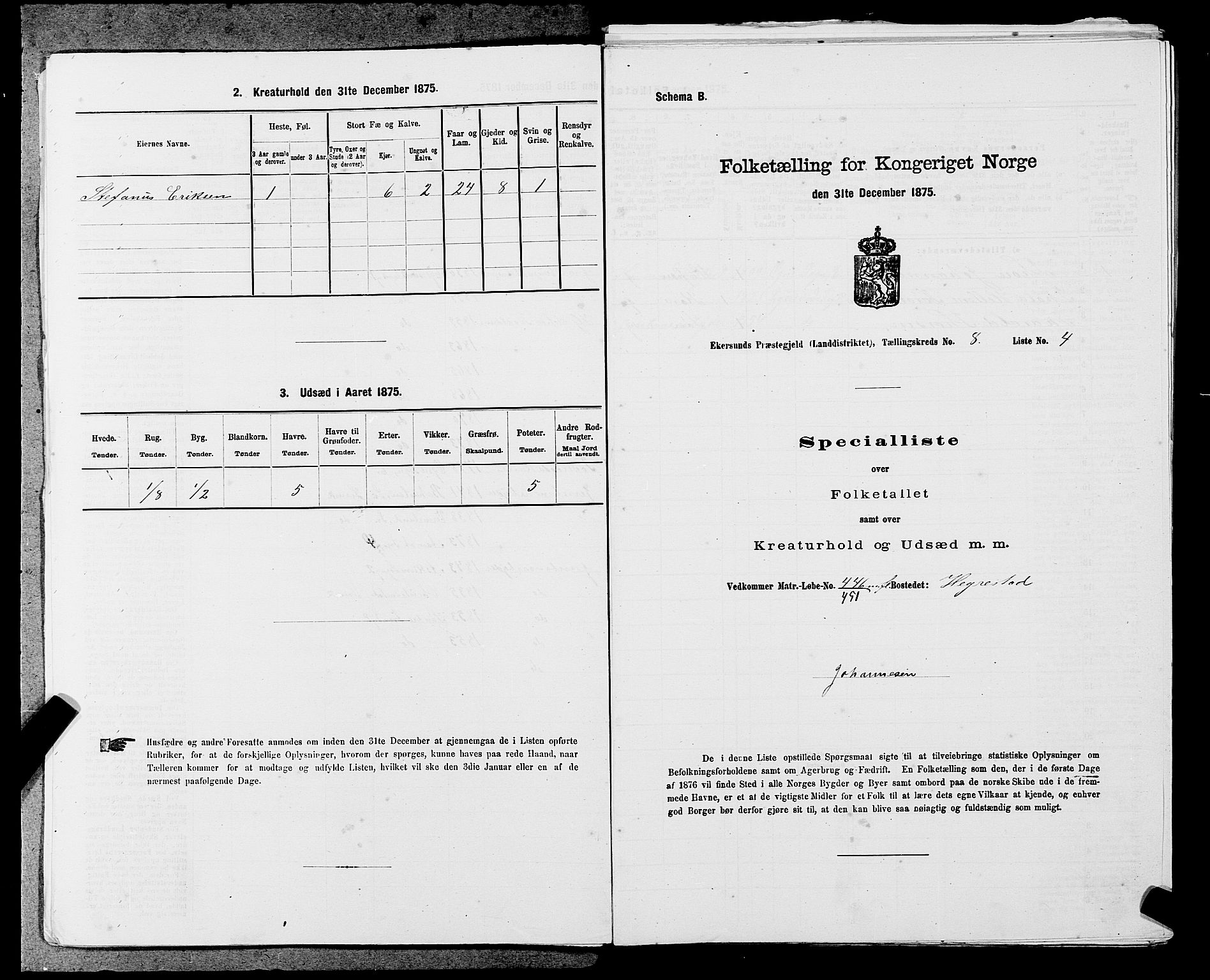 SAST, Folketelling 1875 for 1116L Eigersund prestegjeld, Eigersund landsokn og Ogna sokn, 1875, s. 863