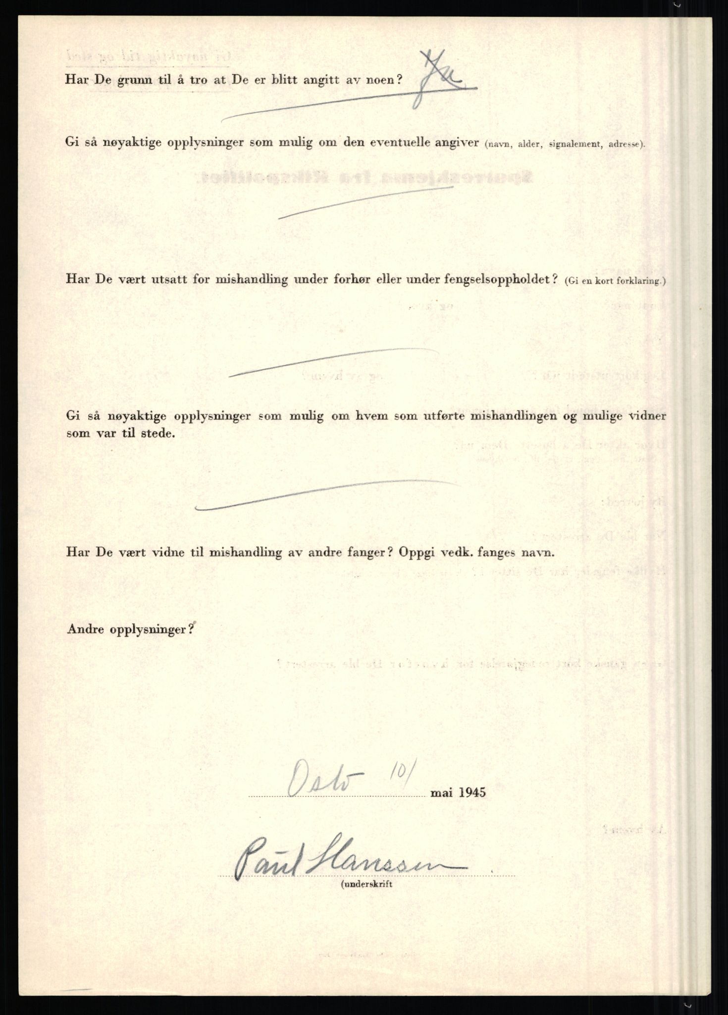 Rikspolitisjefen, AV/RA-S-1560/L/L0006: Hansen, Adolf Boye - Hemstad, Gunnar, 1940-1945, s. 431