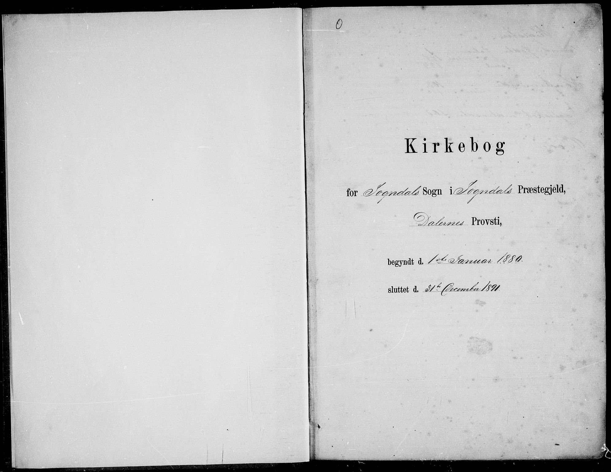 Sokndal sokneprestkontor, SAST/A-101808: Klokkerbok nr. B 4, 1880-1891