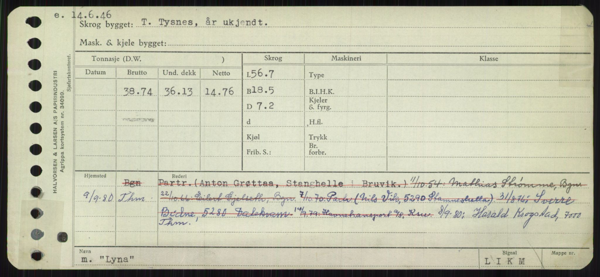 Sjøfartsdirektoratet med forløpere, Skipsmålingen, AV/RA-S-1627/H/Ha/L0003/0002: Fartøy, Hilm-Mar / Fartøy, Kom-Mar, s. 701