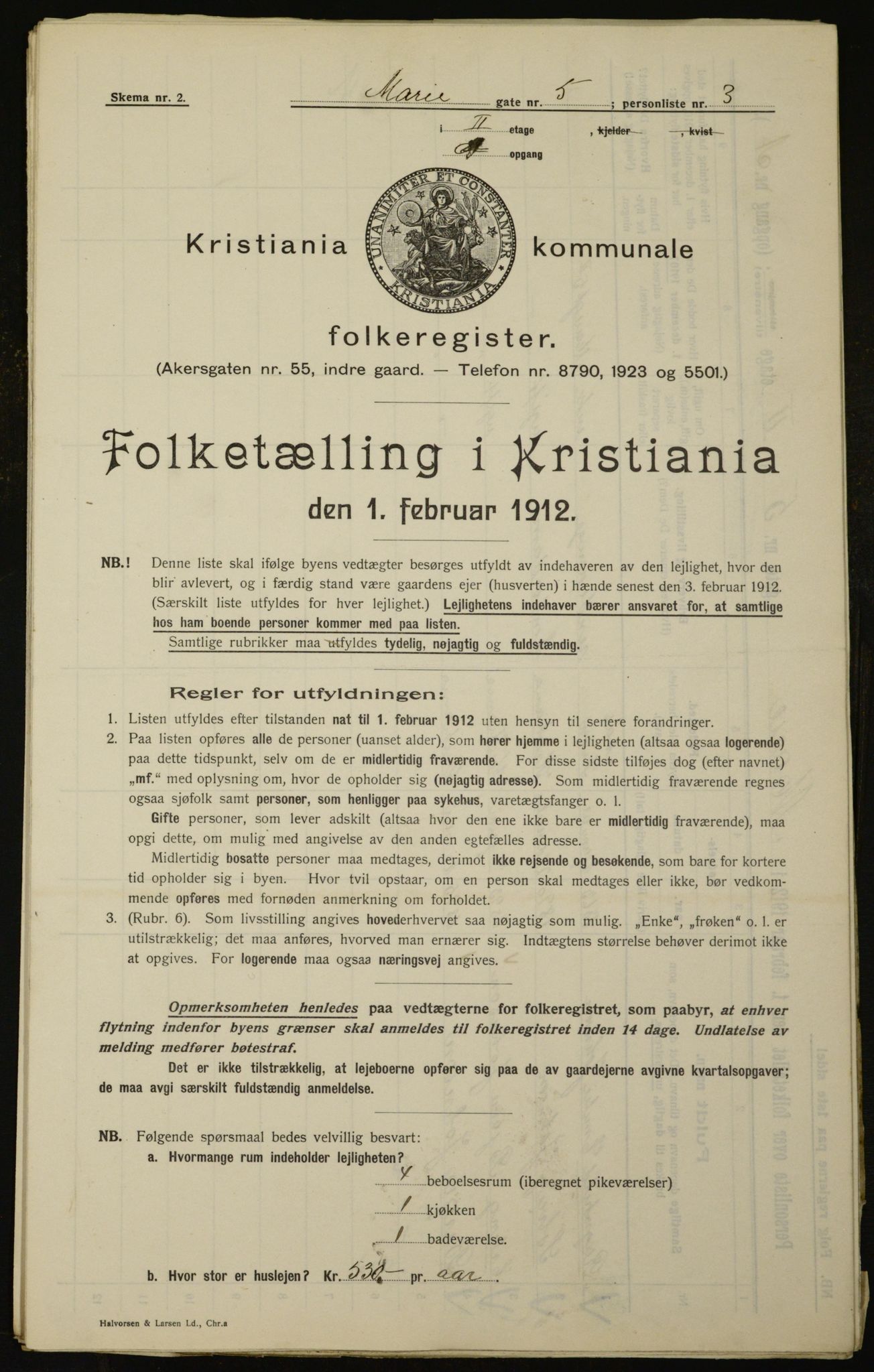 OBA, Kommunal folketelling 1.2.1912 for Kristiania, 1912, s. 63236