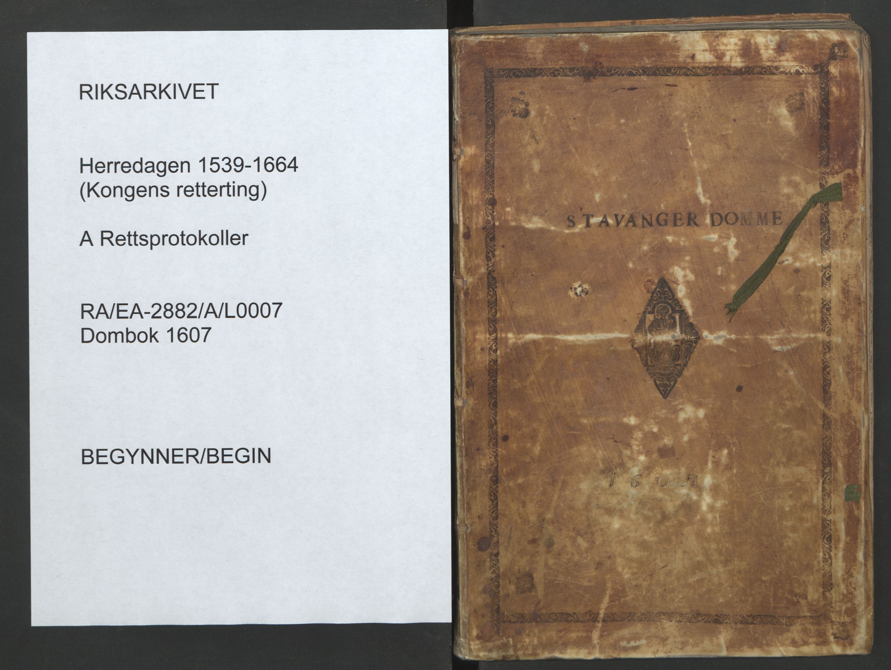 Herredagen 1539-1664  (Kongens Retterting), RA/EA-2882/A/L0007: Dombok, 1607