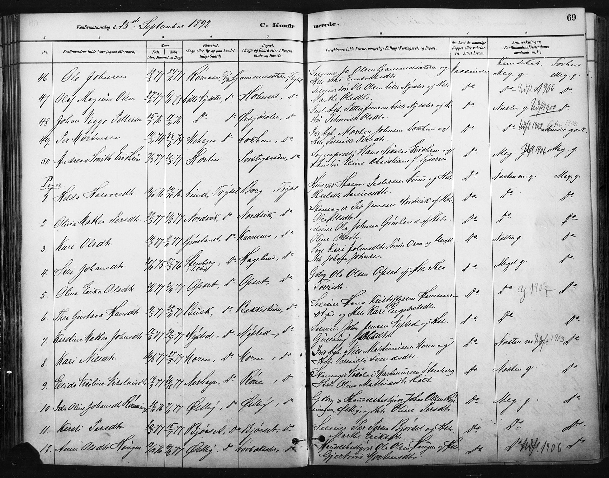 Trysil prestekontor, AV/SAH-PREST-046/H/Ha/Haa/L0009: Ministerialbok nr. 9, 1881-1897, s. 69