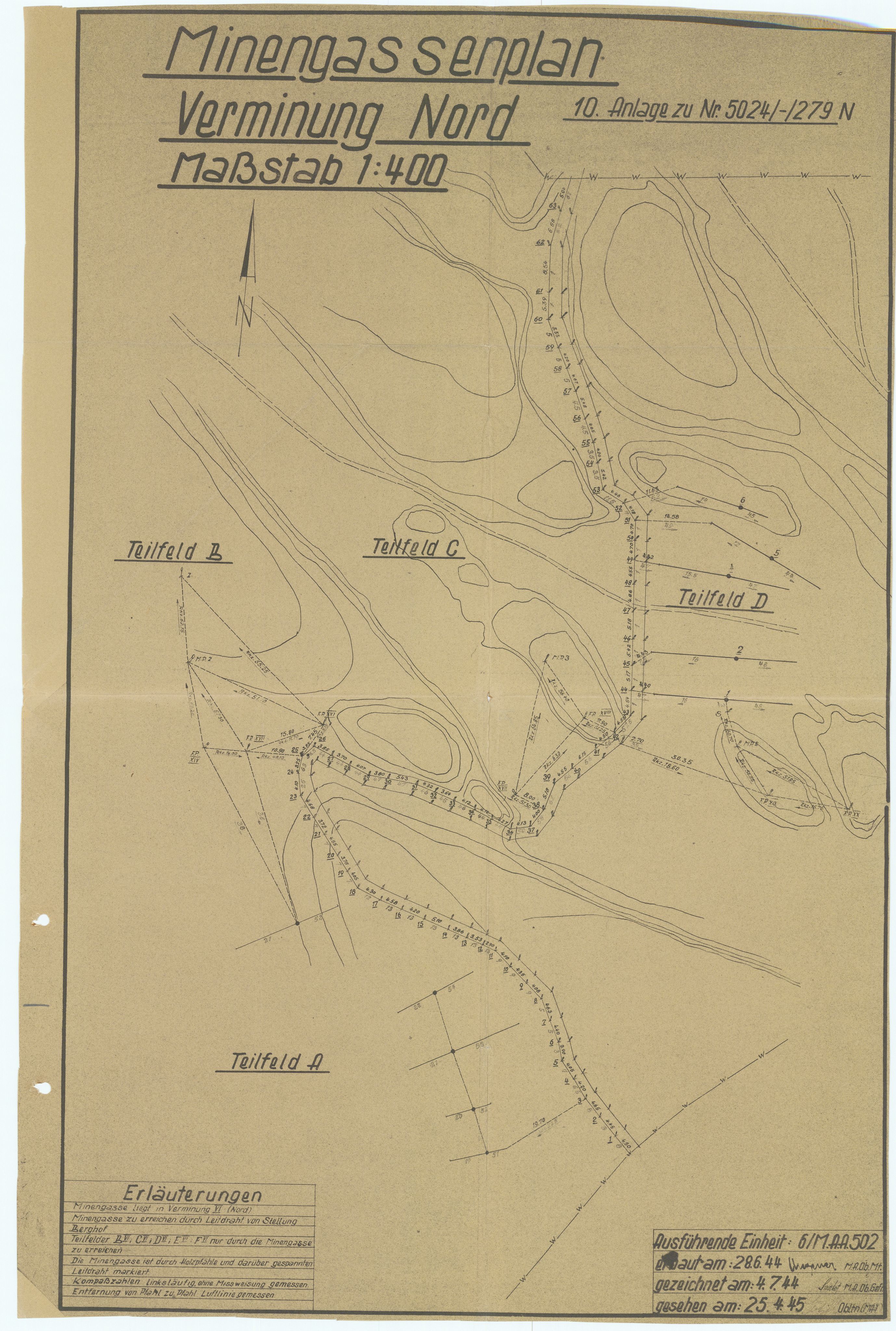 Forsvaret, Sørlandet sjøforsvarsdistrikt, AV/RA-RAFA-3266/F/Fb/Fbf/L0323: Tyske landminefelter, 1945, s. 136