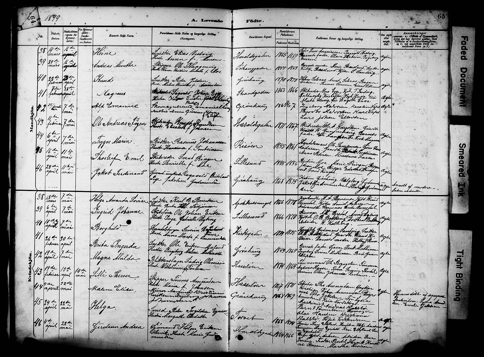 Haugesund sokneprestkontor, AV/SAST-A -101863/H/Ha/Hab/L0005: Klokkerbok nr. B 5, 1894-1908, s. 65
