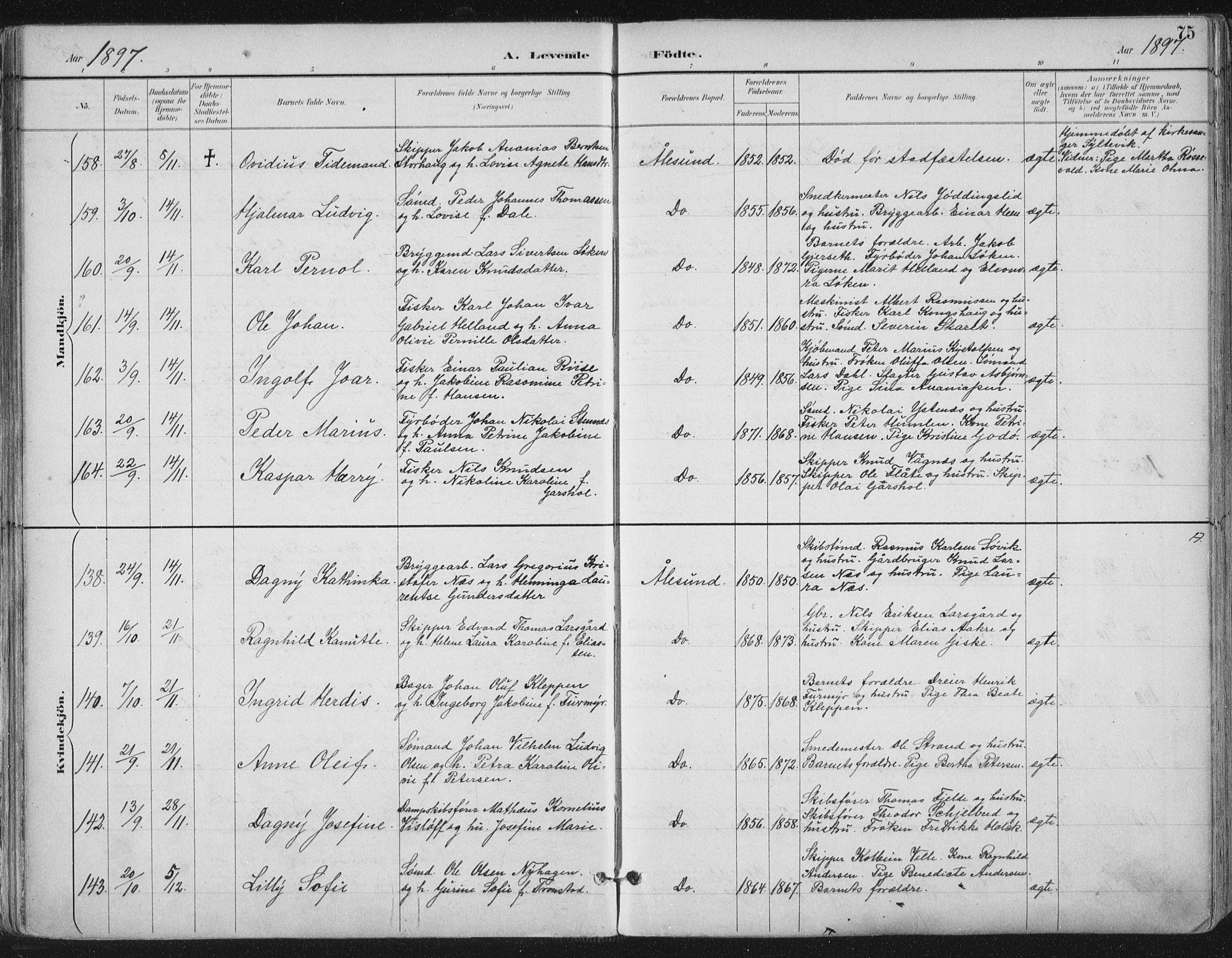 Ministerialprotokoller, klokkerbøker og fødselsregistre - Møre og Romsdal, AV/SAT-A-1454/529/L0456: Ministerialbok nr. 529A06, 1894-1906, s. 75