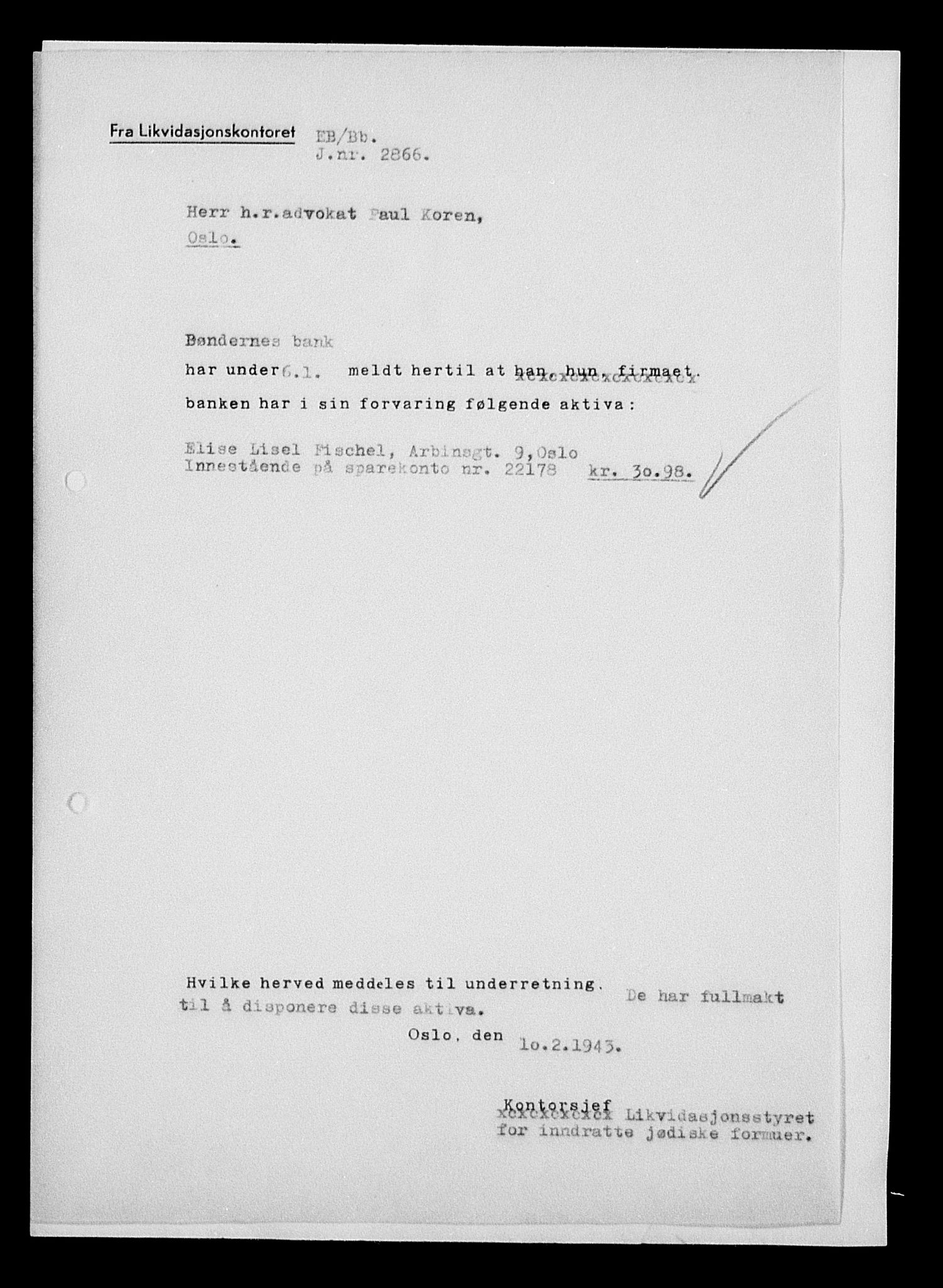 Justisdepartementet, Tilbakeføringskontoret for inndratte formuer, AV/RA-S-1564/H/Hc/Hcc/L0935: --, 1945-1947, s. 202