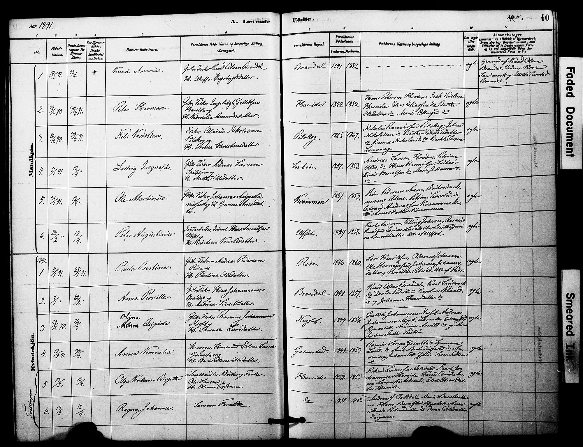 Ministerialprotokoller, klokkerbøker og fødselsregistre - Møre og Romsdal, SAT/A-1454/510/L0122: Ministerialbok nr. 510A02, 1878-1897, s. 40