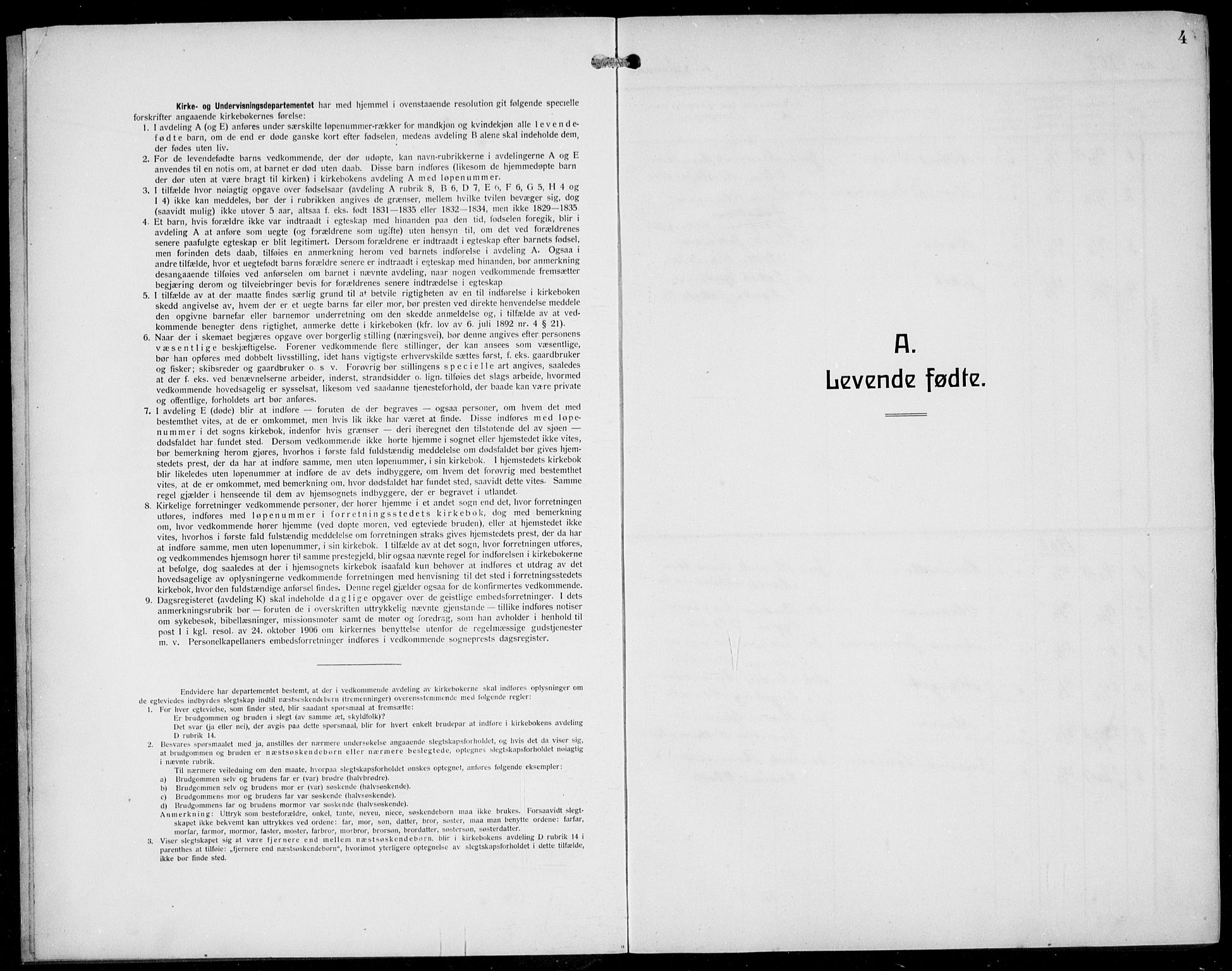 Gulen sokneprestembete, SAB/A-80201/H/Hab/Habb/L0004: Klokkerbok nr. B 4, 1908-1936, s. 4