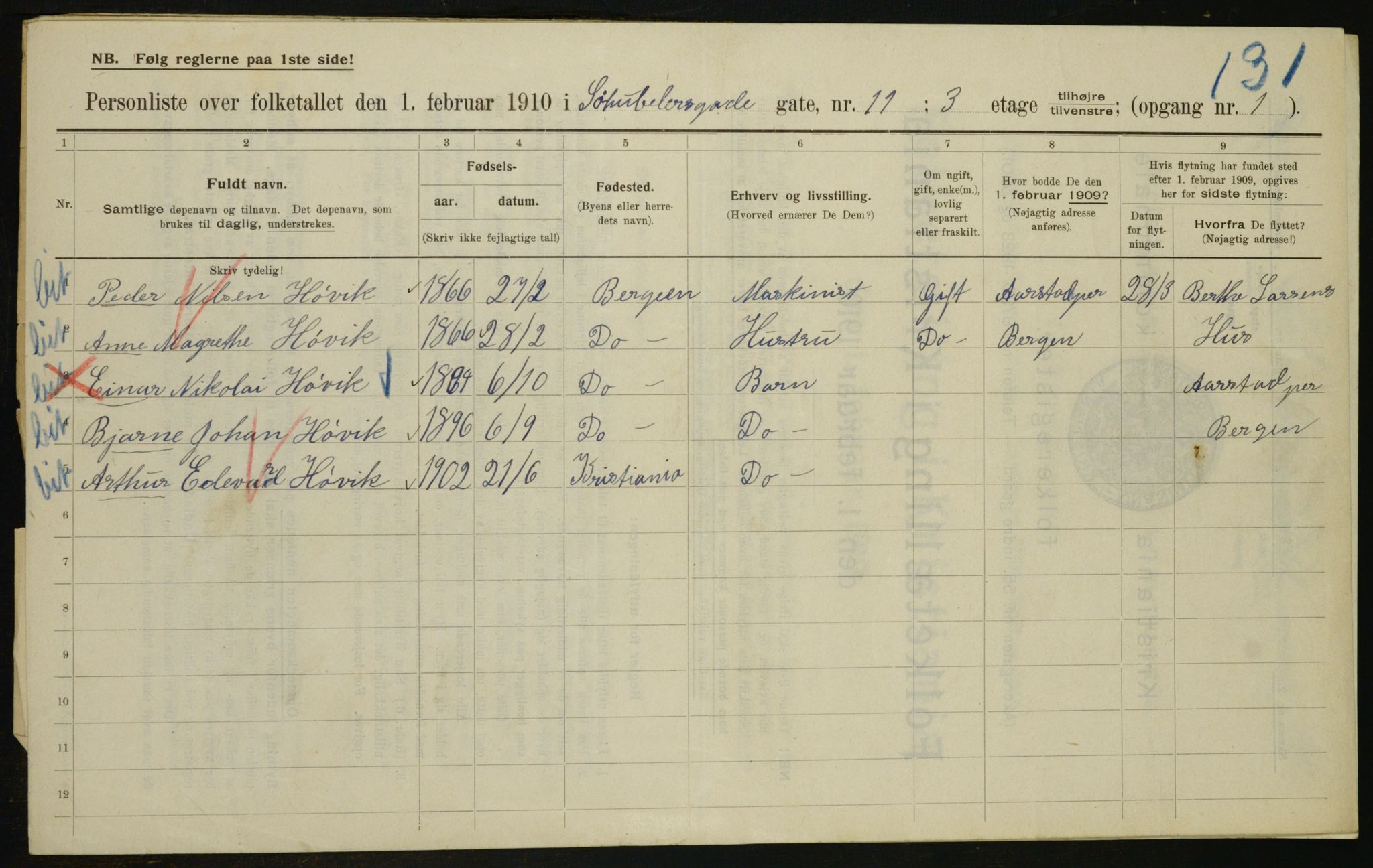 OBA, Kommunal folketelling 1.2.1910 for Kristiania, 1910, s. 88753