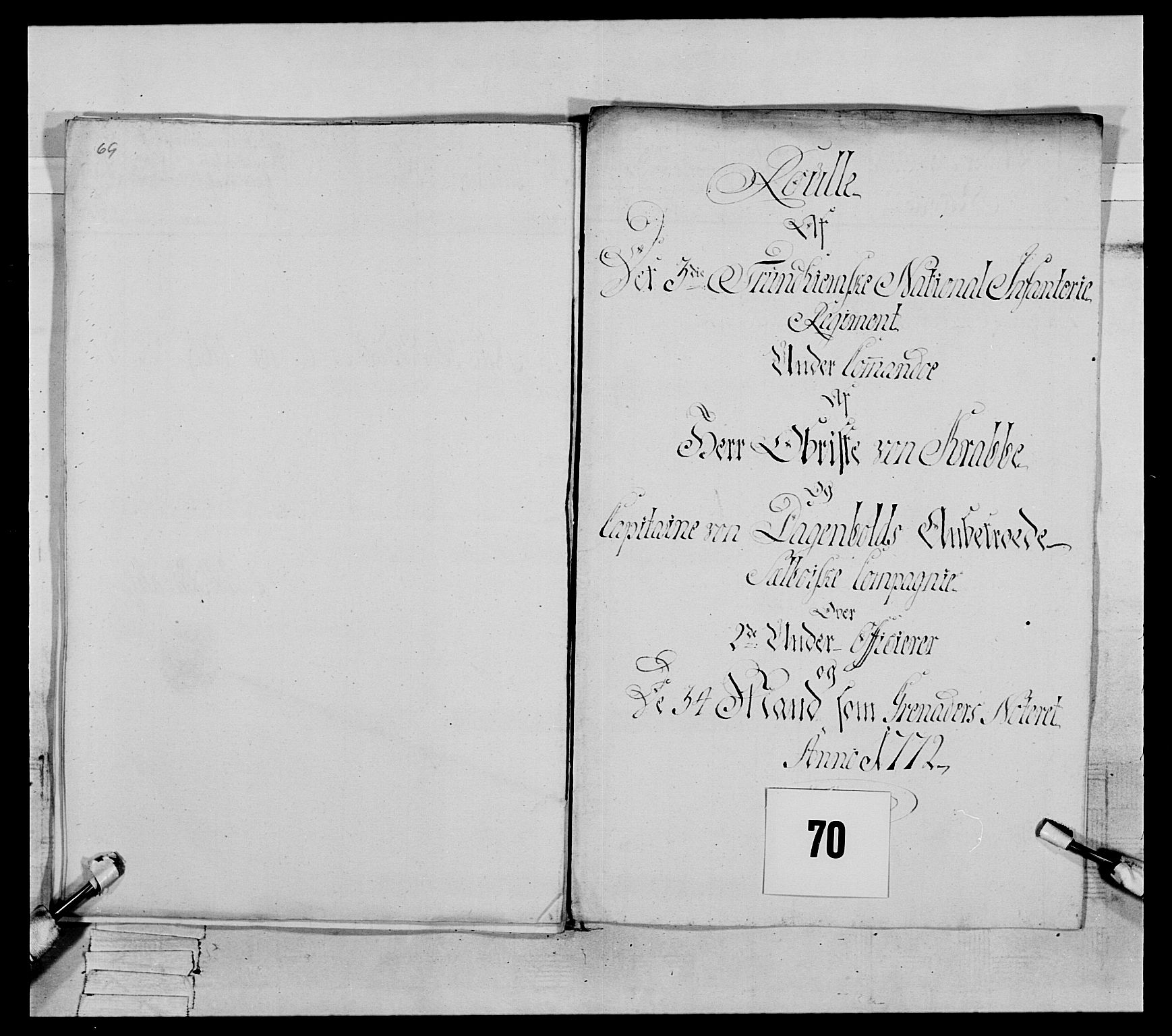 Generalitets- og kommissariatskollegiet, Det kongelige norske kommissariatskollegium, AV/RA-EA-5420/E/Eh/L0084: 3. Trondheimske nasjonale infanteriregiment, 1769-1773, s. 316
