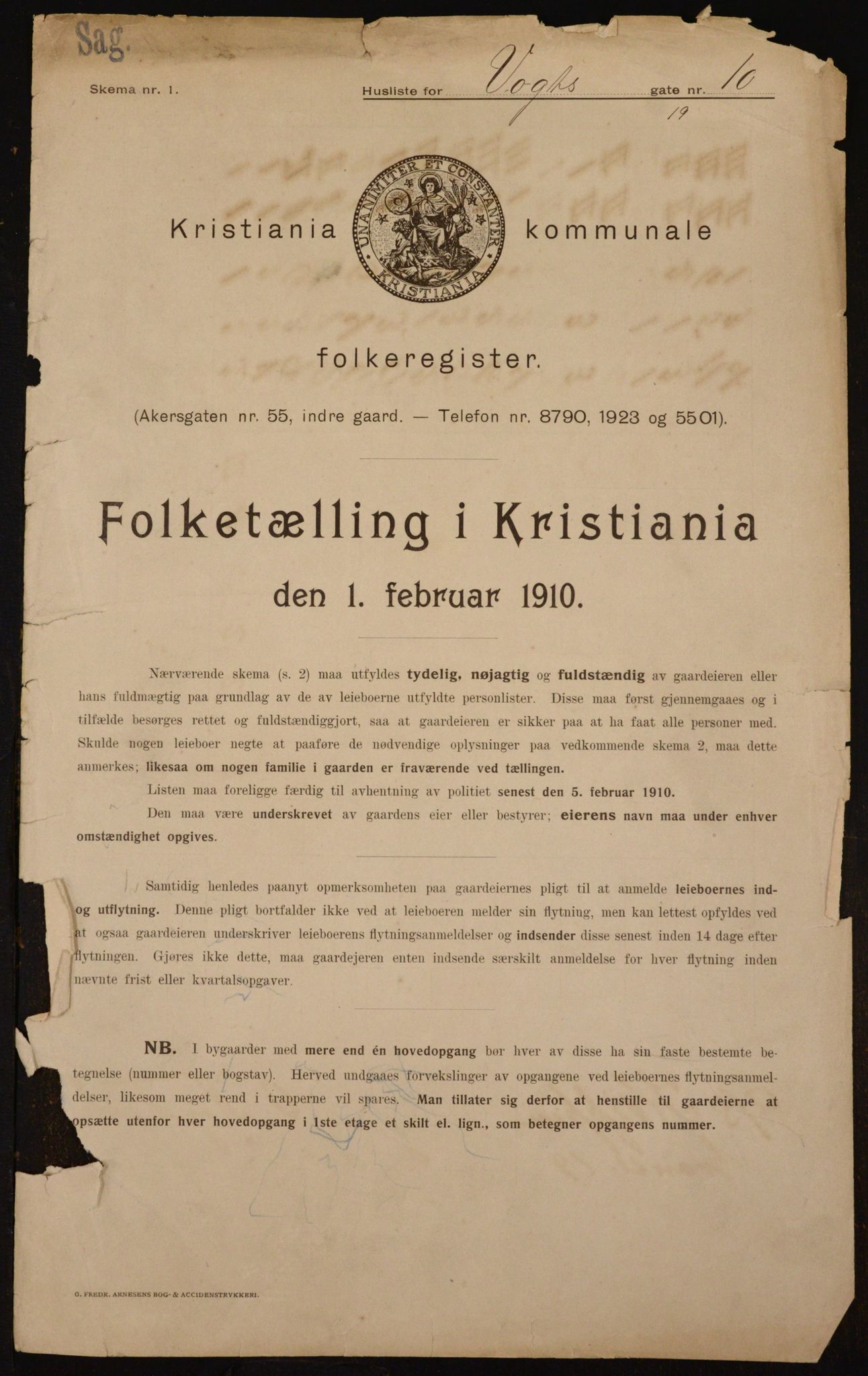 OBA, Kommunal folketelling 1.2.1910 for Kristiania, 1910, s. 117835