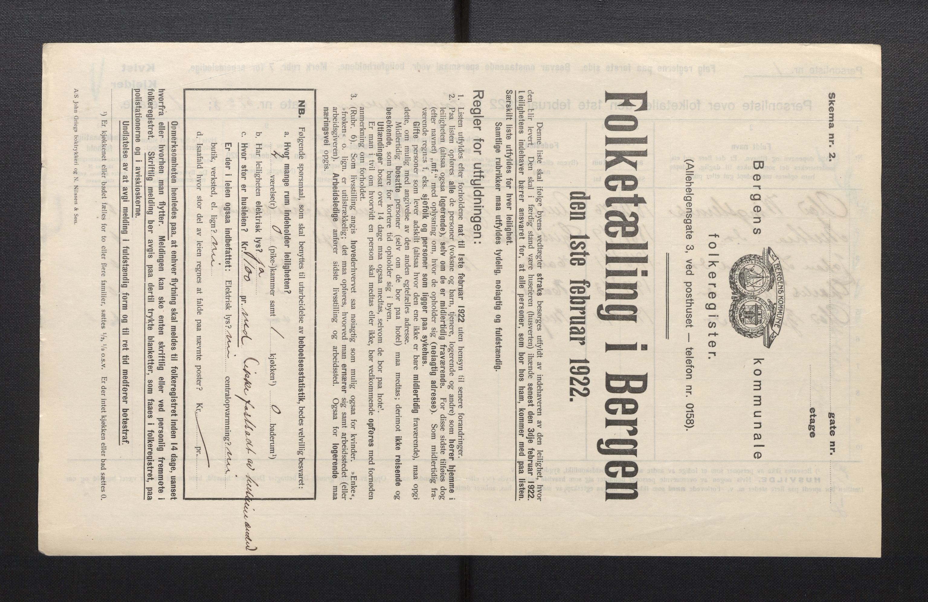 SAB, Kommunal folketelling 1922 for Bergen kjøpstad, 1922, s. 54133