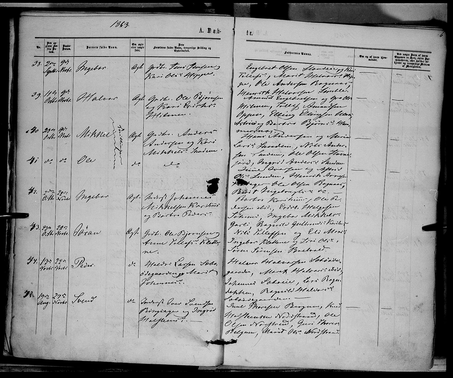 Nord-Aurdal prestekontor, AV/SAH-PREST-132/H/Ha/Haa/L0008: Ministerialbok nr. 8, 1863-1875, s. 6