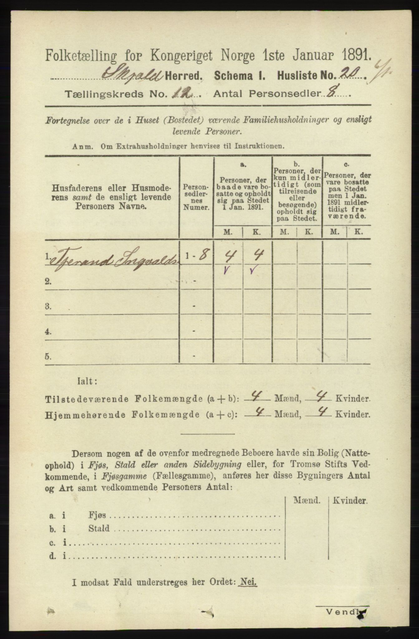 RA, Folketelling 1891 for 1154 Skjold herred, 1891, s. 2248