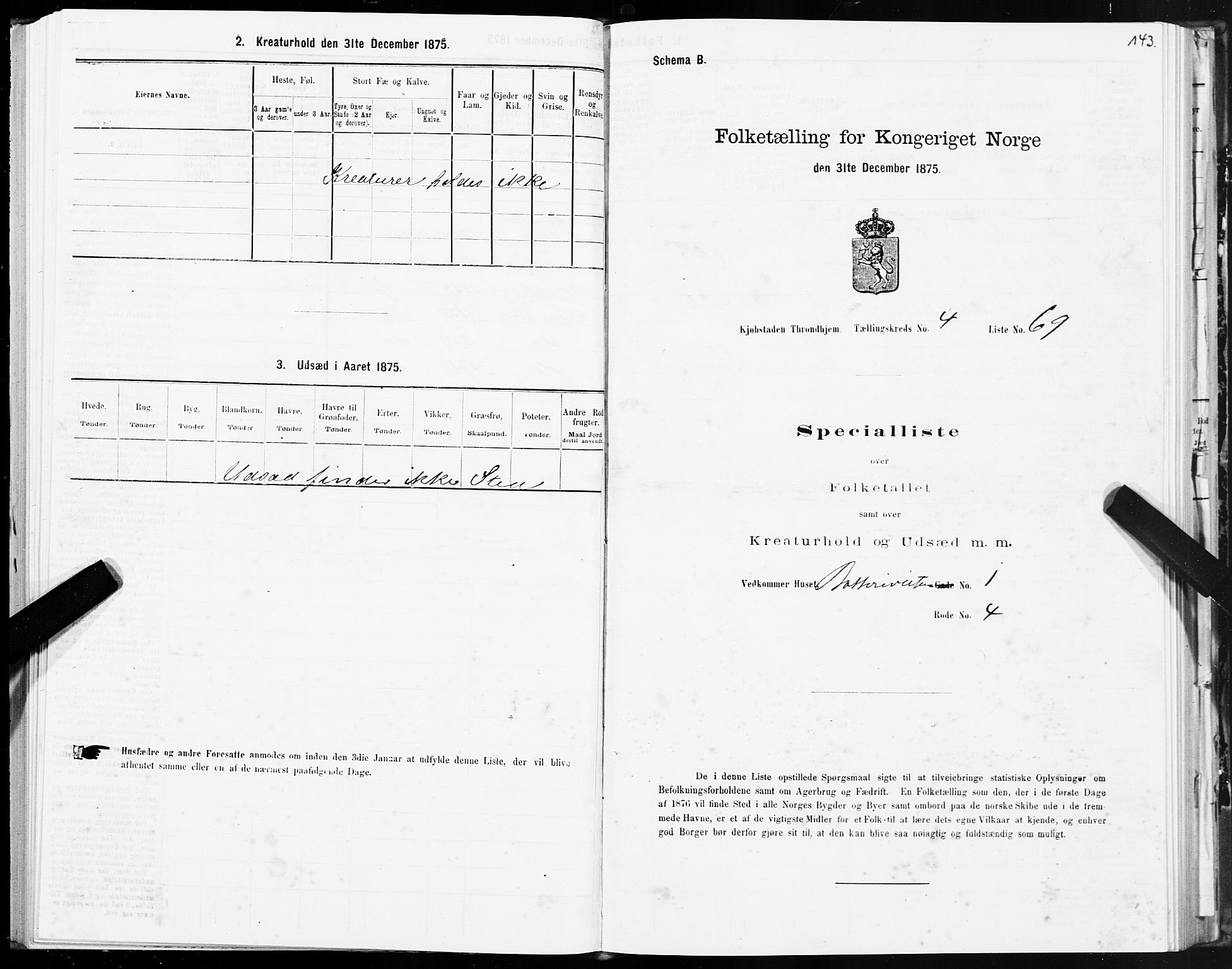 SAT, Folketelling 1875 for 1601 Trondheim kjøpstad, 1875, s. 3143